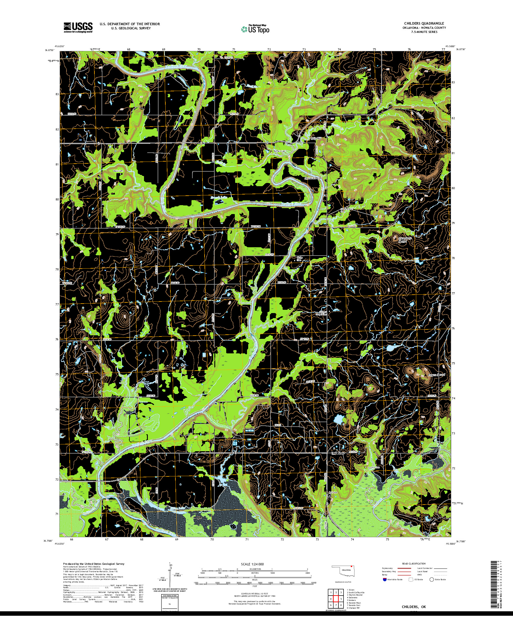 US TOPO 7.5-MINUTE MAP FOR CHILDERS, OK