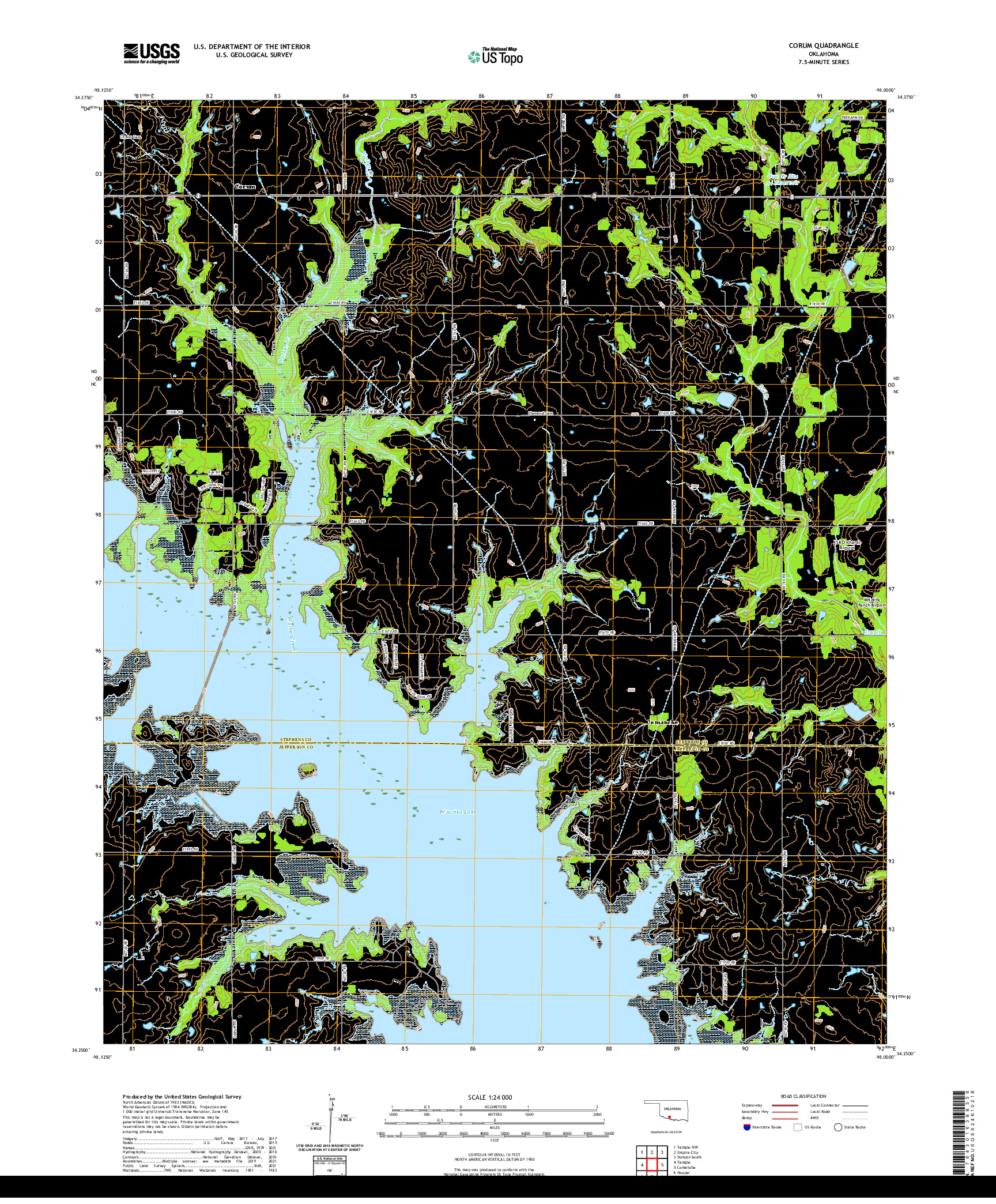 US TOPO 7.5-MINUTE MAP FOR CORUM, OK