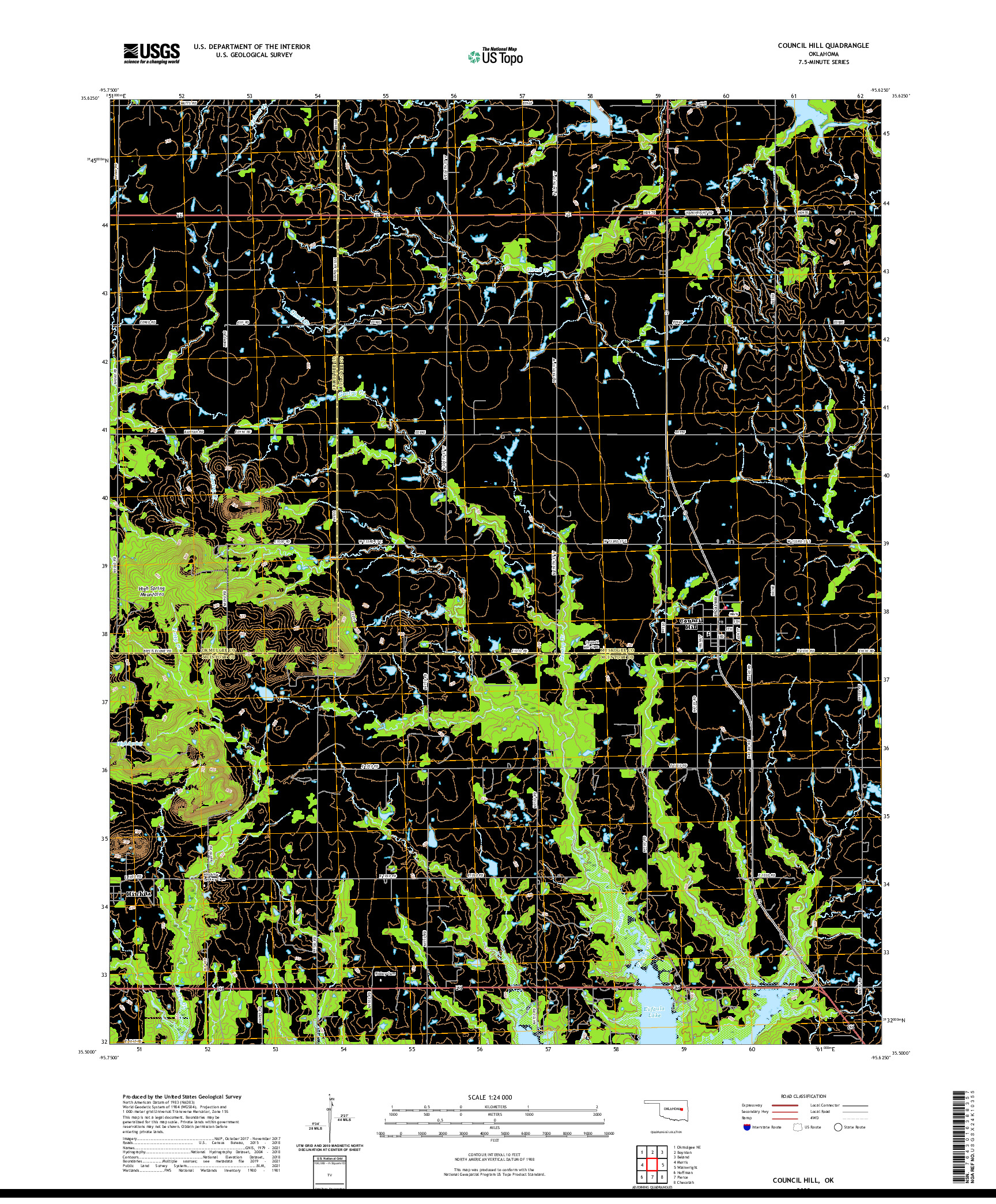 US TOPO 7.5-MINUTE MAP FOR COUNCIL HILL, OK