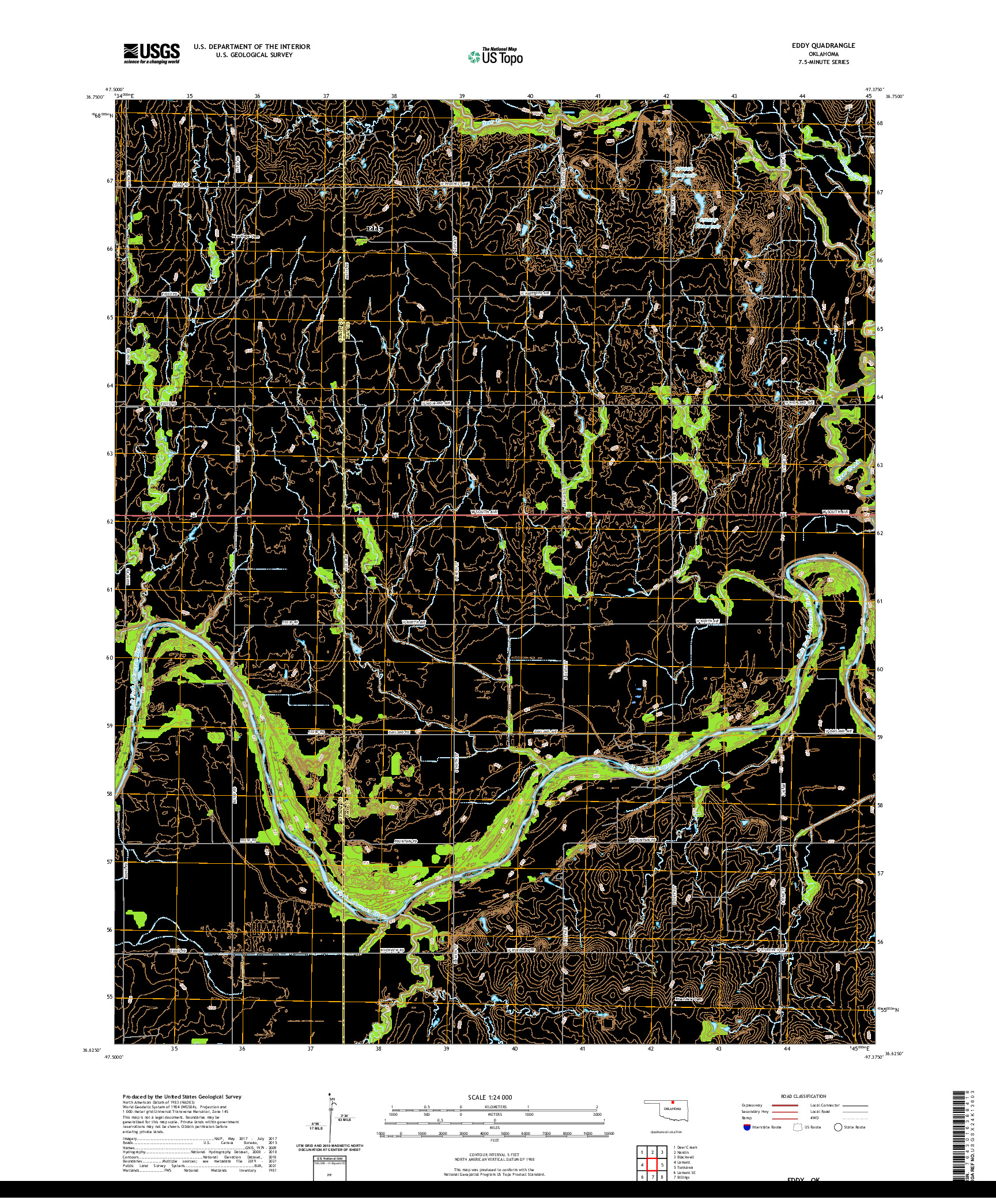 US TOPO 7.5-MINUTE MAP FOR EDDY, OK