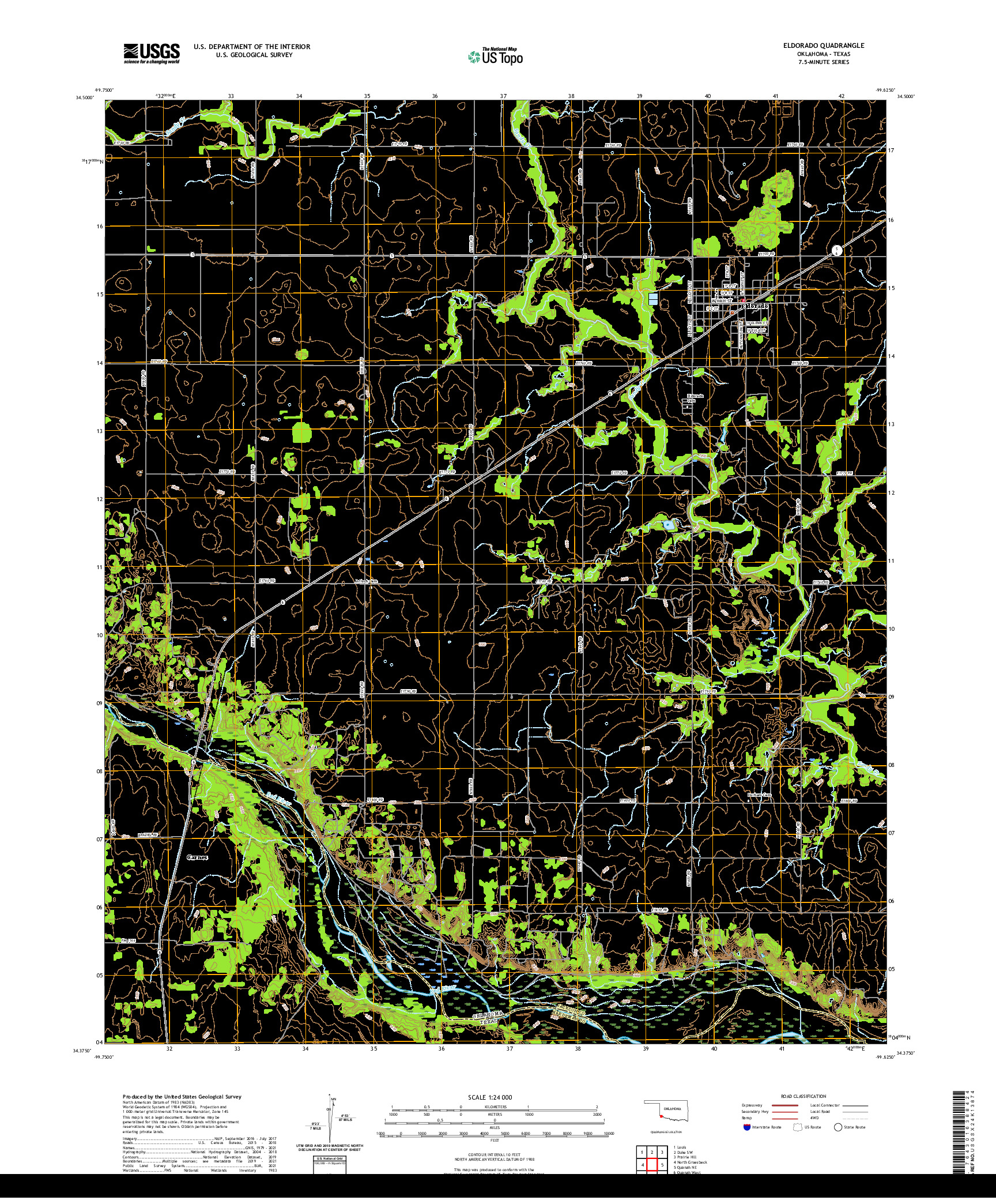 US TOPO 7.5-MINUTE MAP FOR ELDORADO, OK,TX