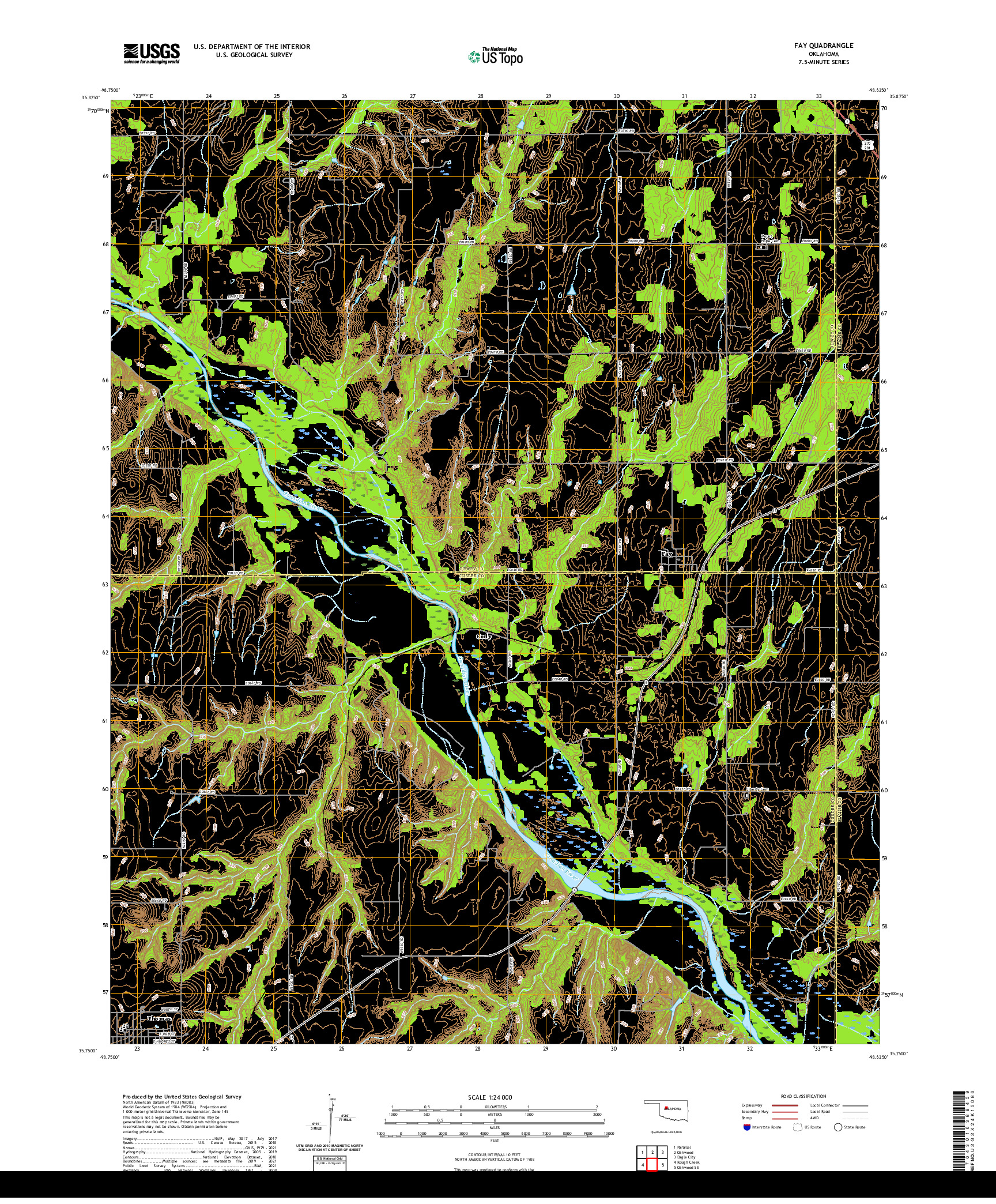 US TOPO 7.5-MINUTE MAP FOR FAY, OK