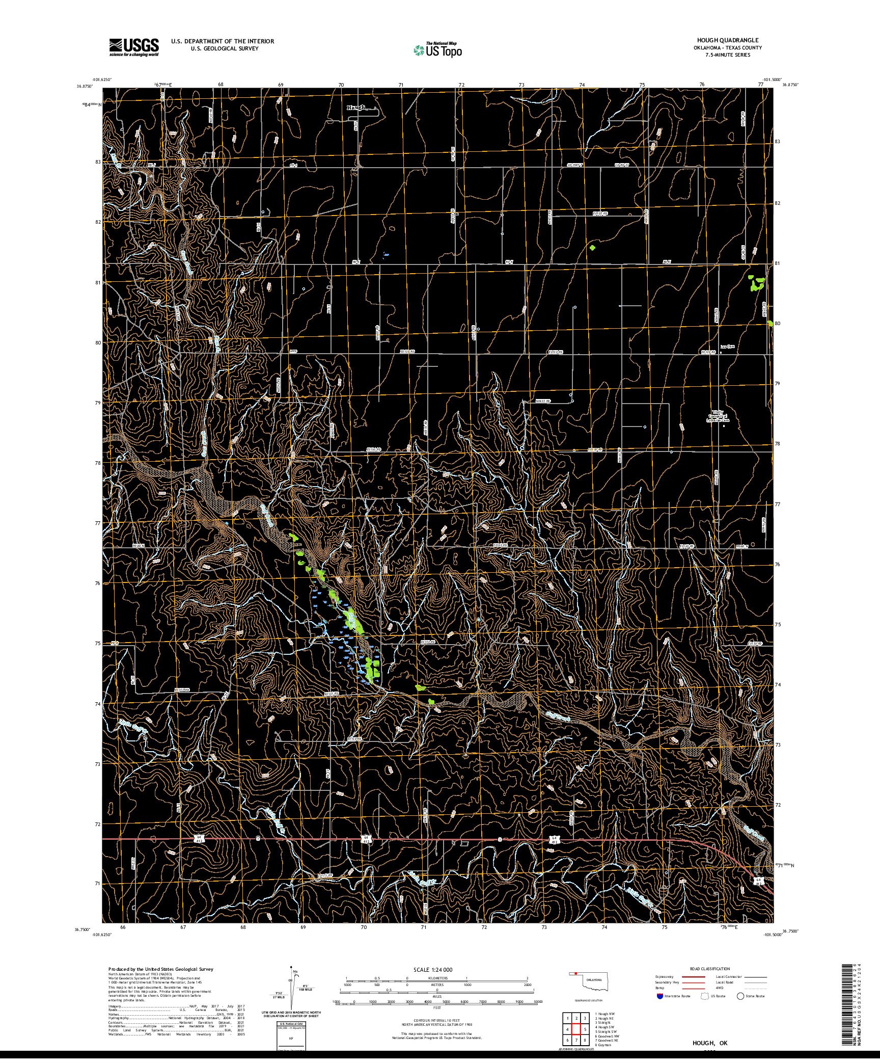 US TOPO 7.5-MINUTE MAP FOR HOUGH, OK