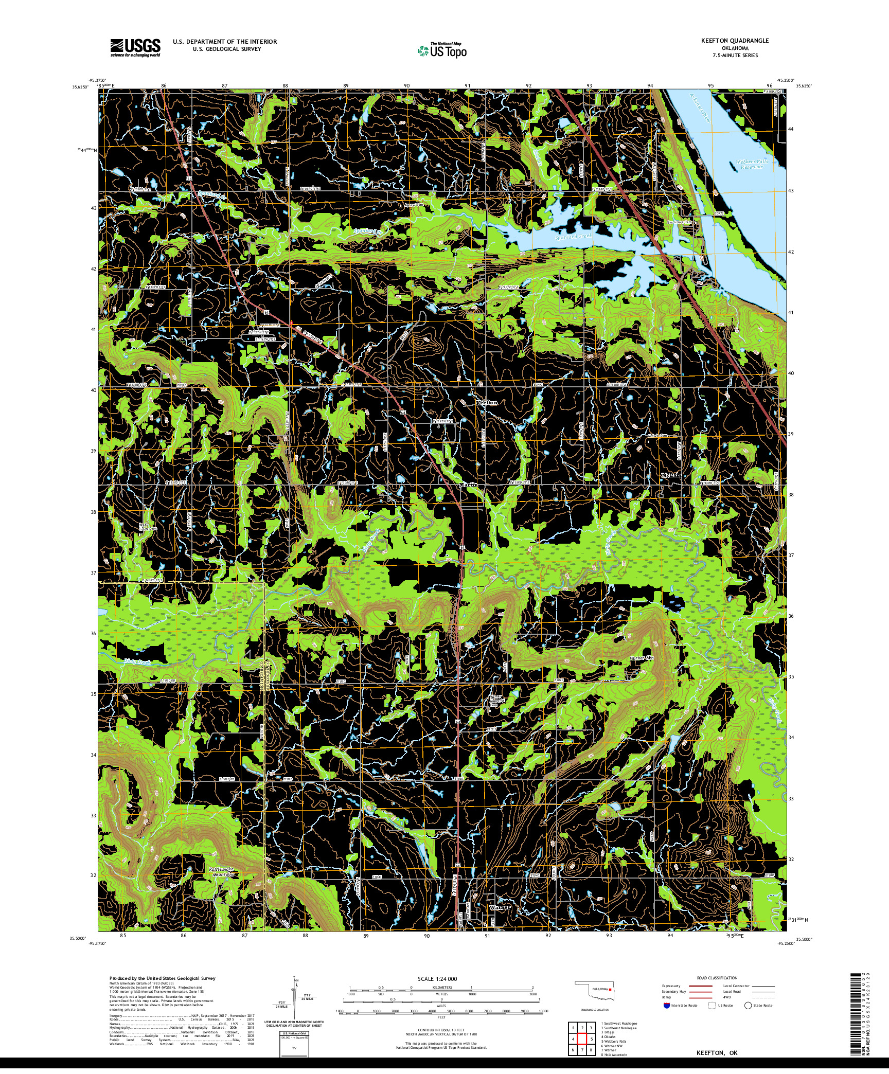 US TOPO 7.5-MINUTE MAP FOR KEEFTON, OK