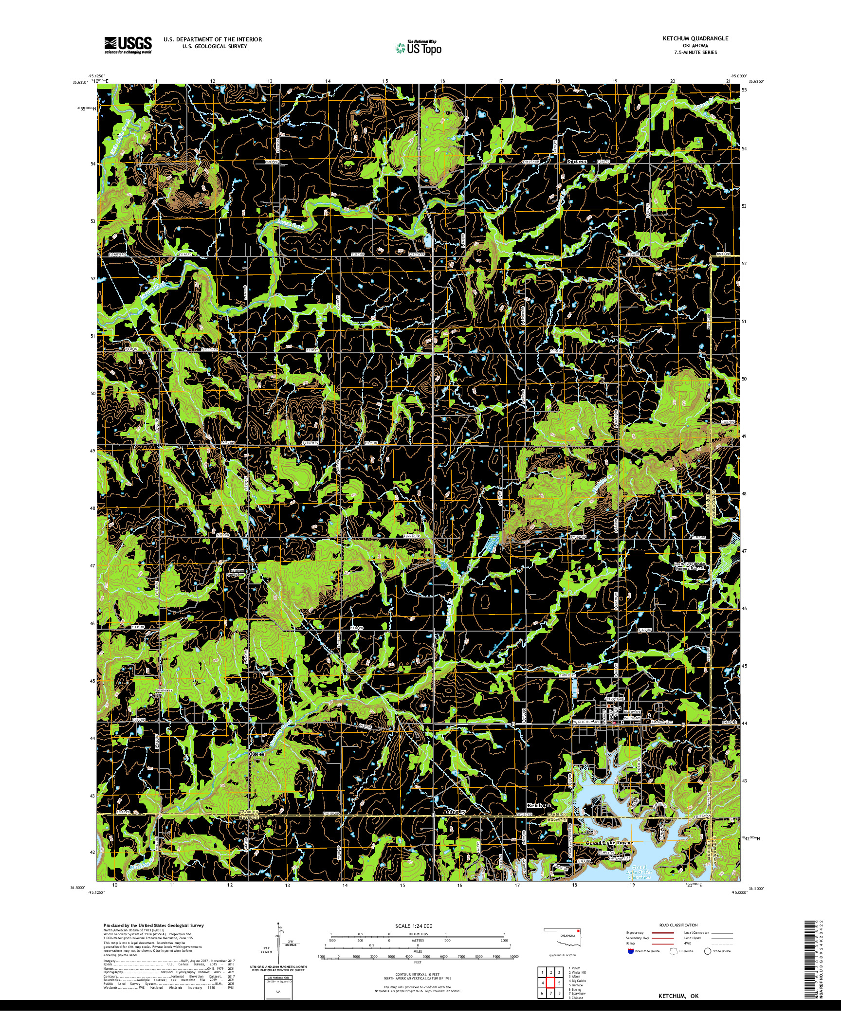 US TOPO 7.5-MINUTE MAP FOR KETCHUM, OK