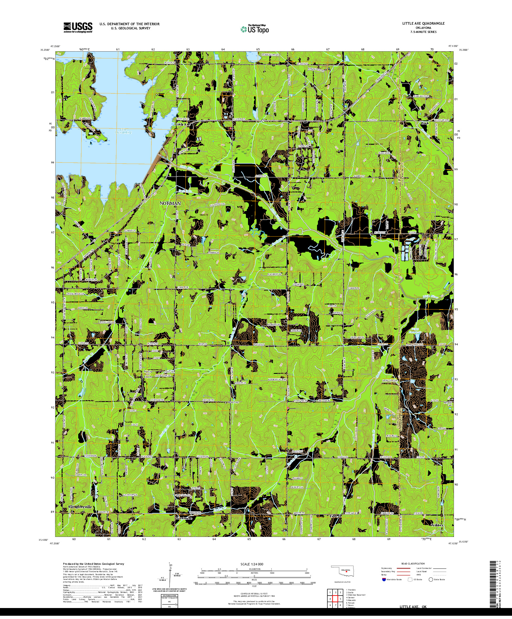 US TOPO 7.5-MINUTE MAP FOR LITTLE AXE, OK