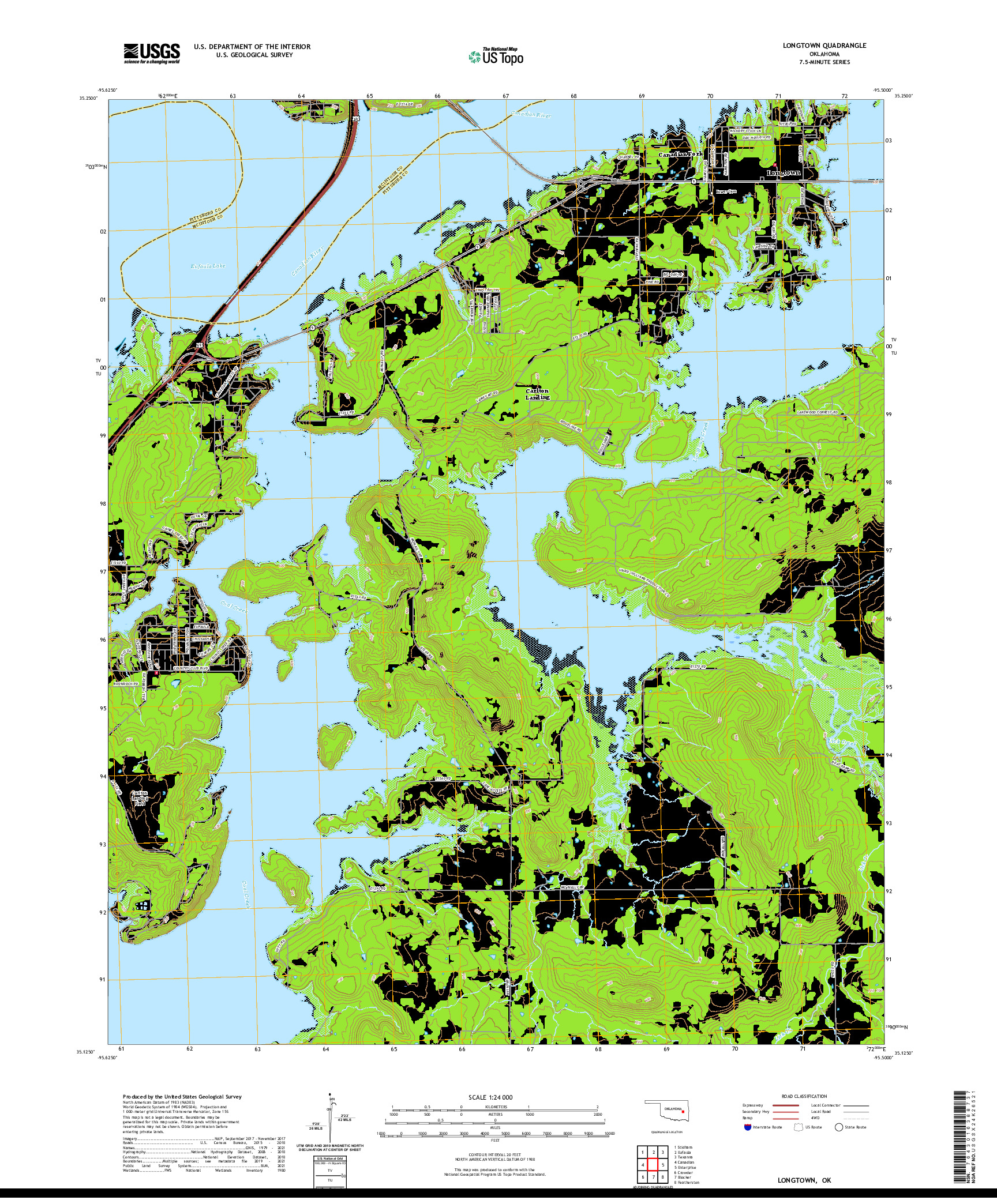 US TOPO 7.5-MINUTE MAP FOR LONGTOWN, OK