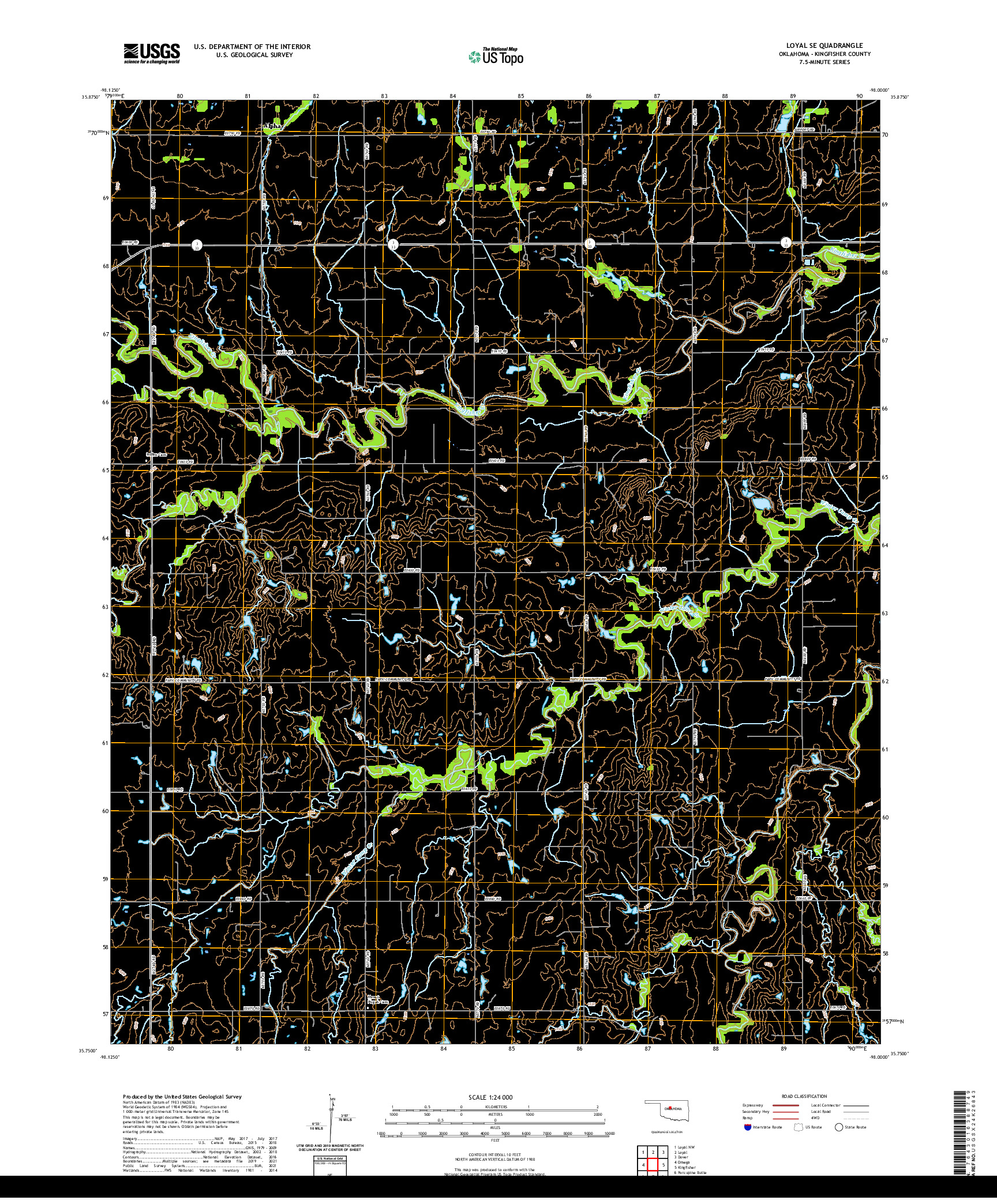 US TOPO 7.5-MINUTE MAP FOR LOYAL SE, OK