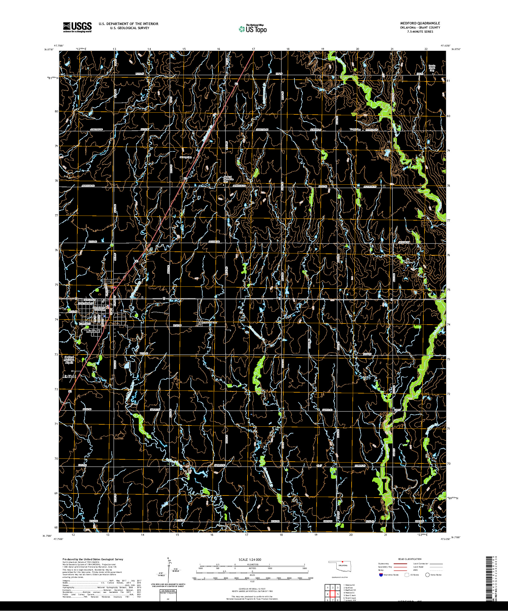 US TOPO 7.5-MINUTE MAP FOR MEDFORD, OK