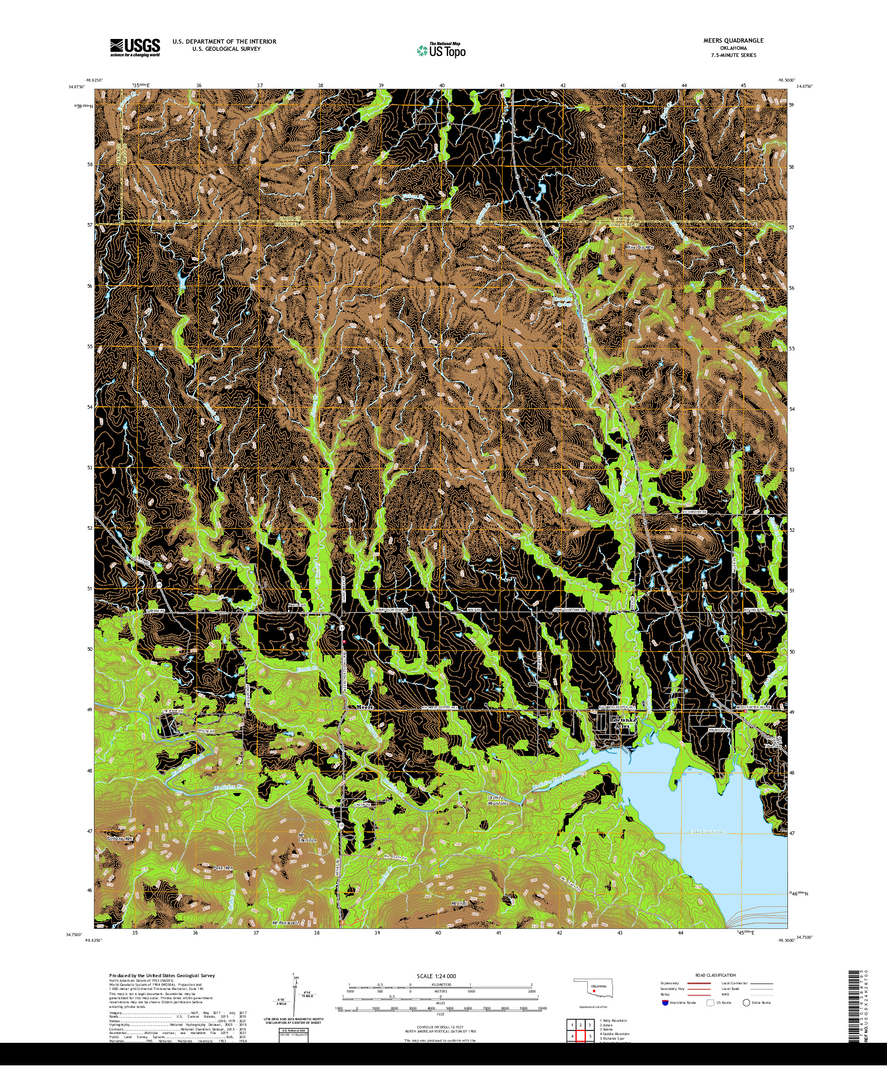 US TOPO 7.5-MINUTE MAP FOR MEERS, OK