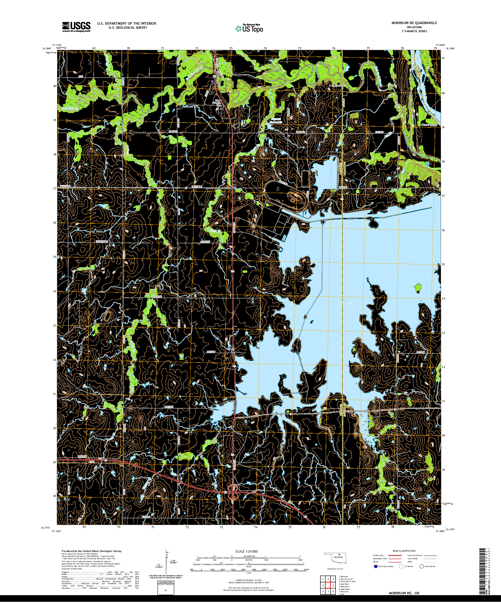 US TOPO 7.5-MINUTE MAP FOR MORRISON NE, OK