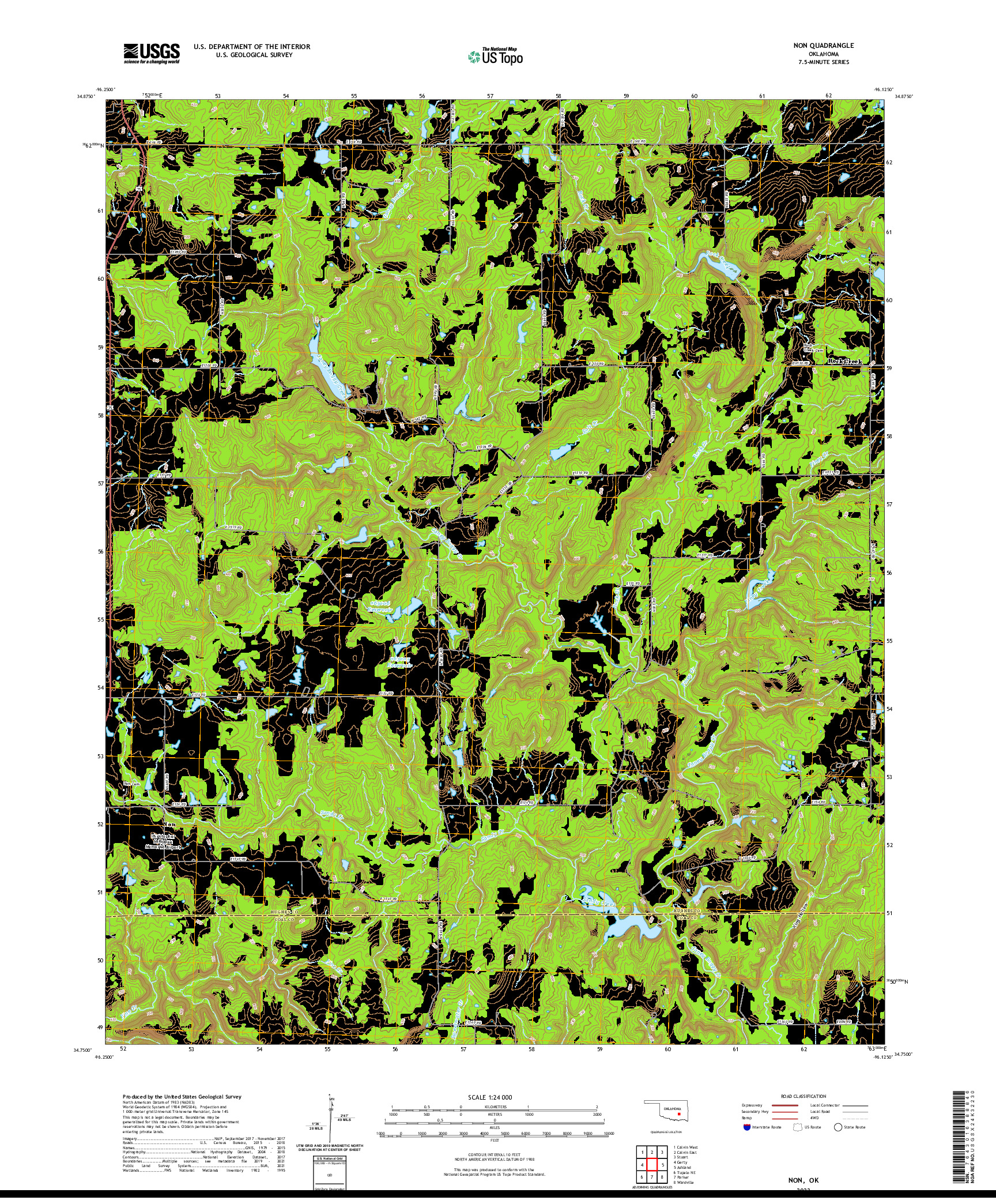 US TOPO 7.5-MINUTE MAP FOR NON, OK