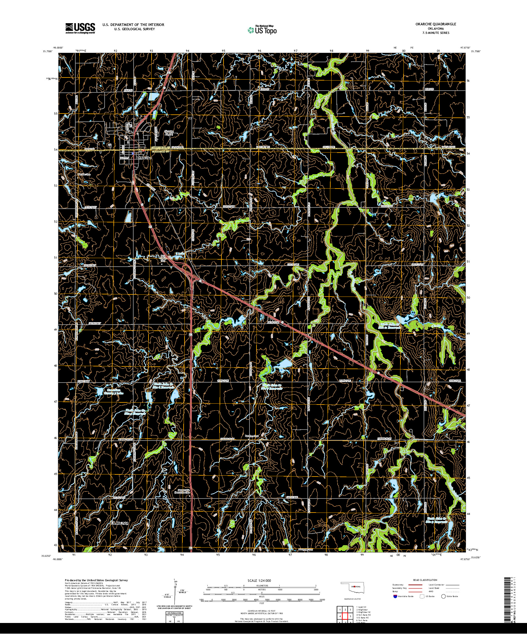 US TOPO 7.5-MINUTE MAP FOR OKARCHE, OK