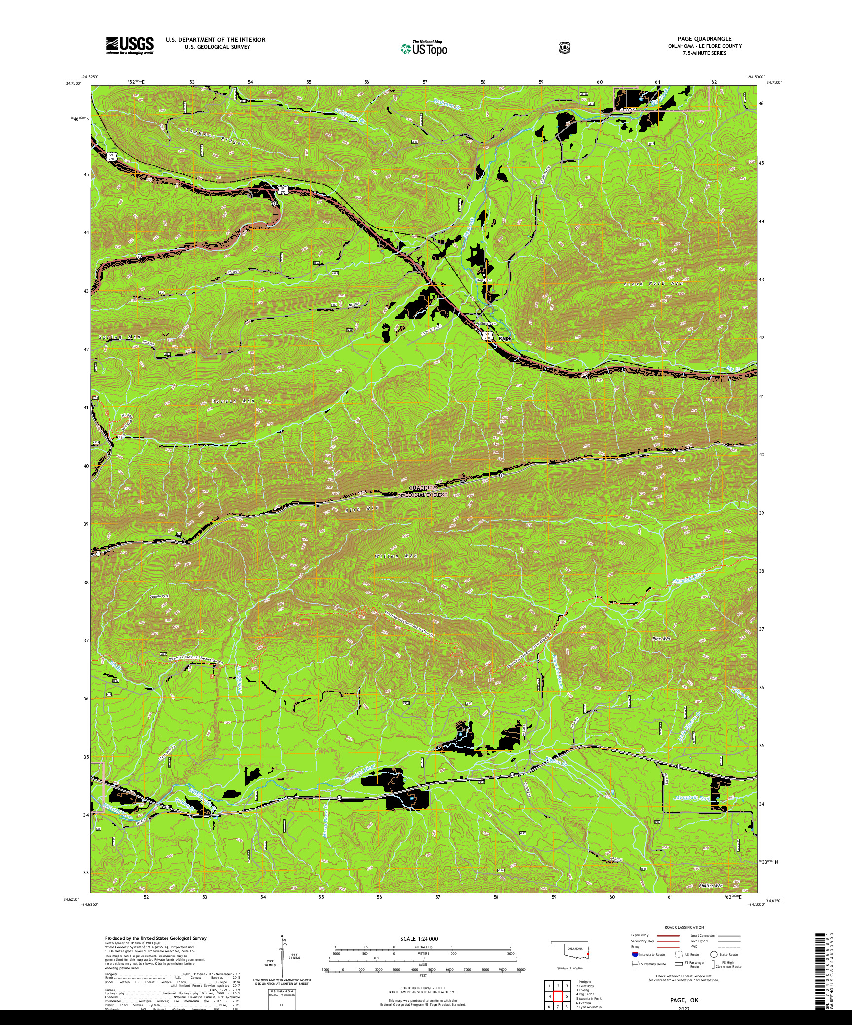 US TOPO 7.5-MINUTE MAP FOR PAGE, OK