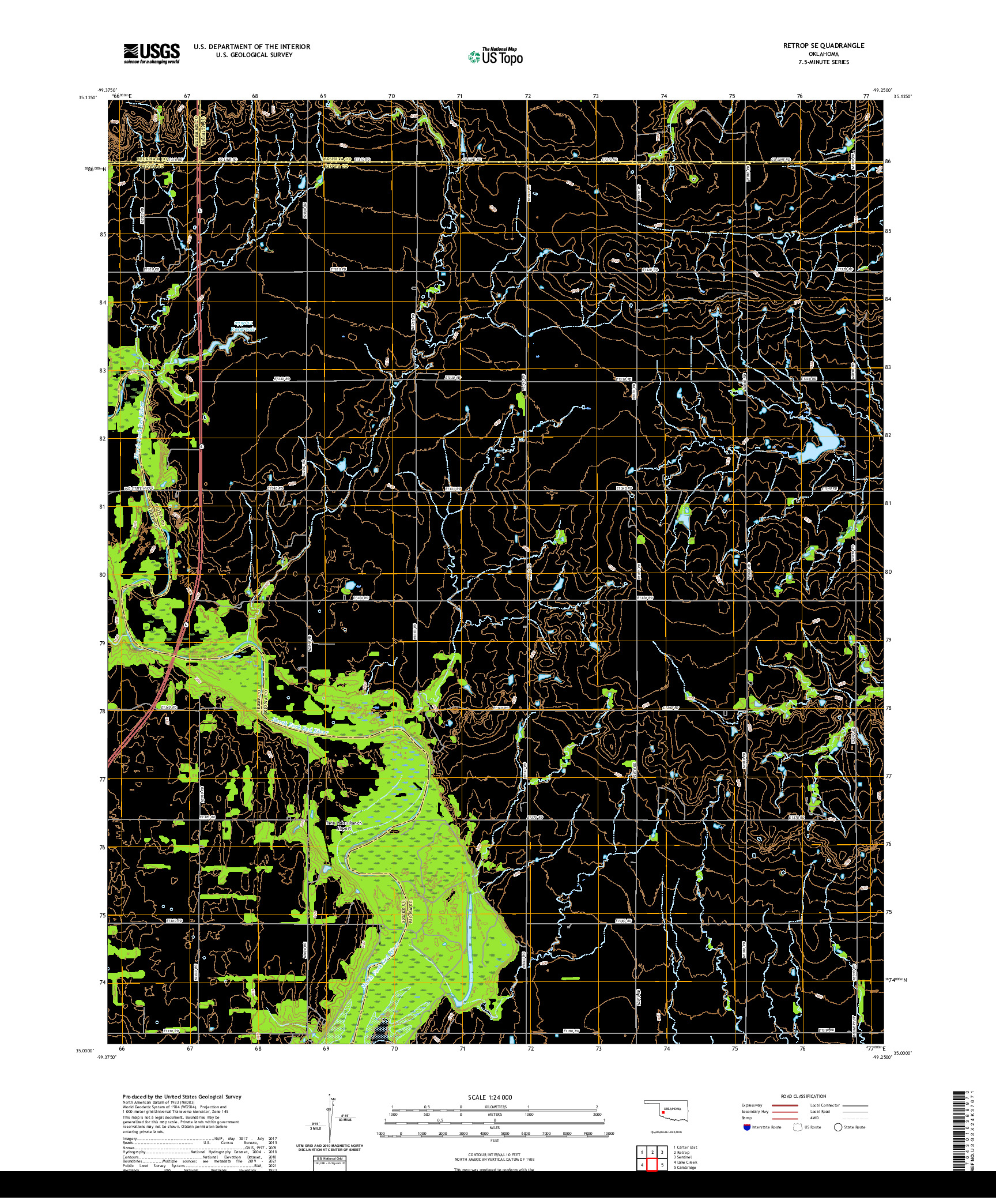 US TOPO 7.5-MINUTE MAP FOR RETROP SE, OK