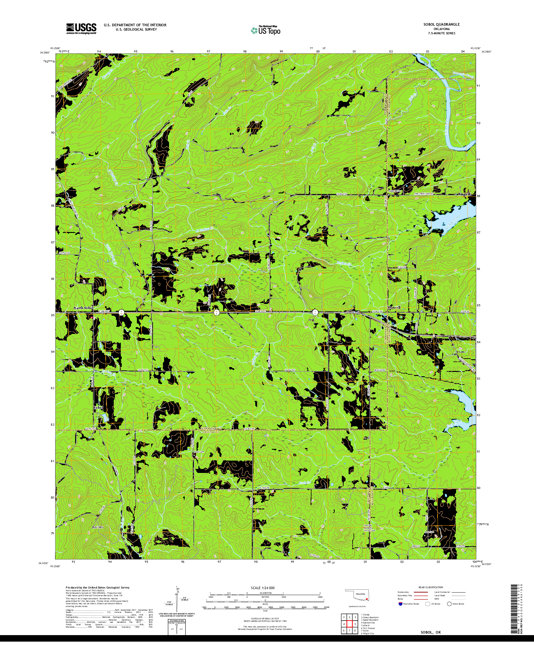 US TOPO 7.5-MINUTE MAP FOR SOBOL, OK