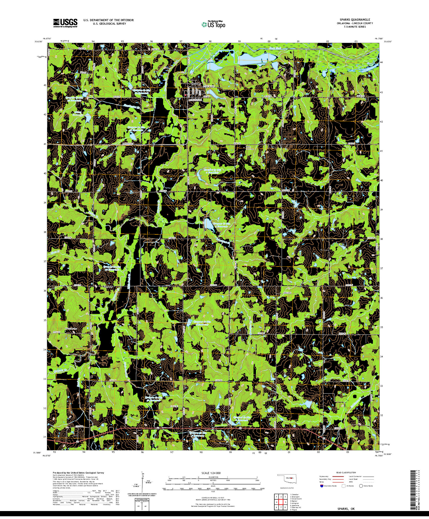 US TOPO 7.5-MINUTE MAP FOR SPARKS, OK