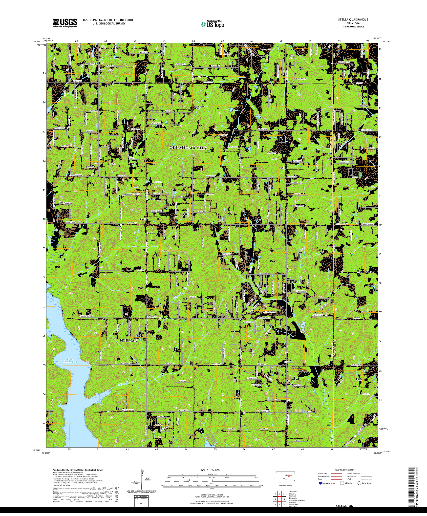 US TOPO 7.5-MINUTE MAP FOR STELLA, OK