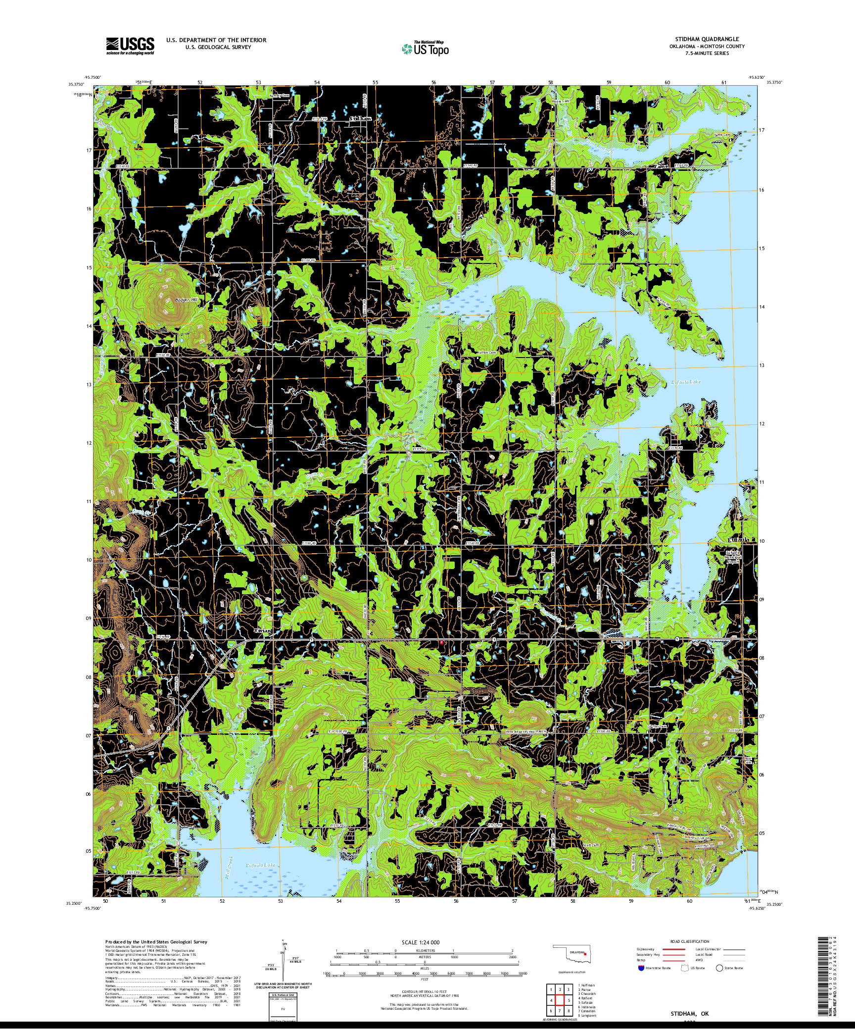 US TOPO 7.5-MINUTE MAP FOR STIDHAM, OK