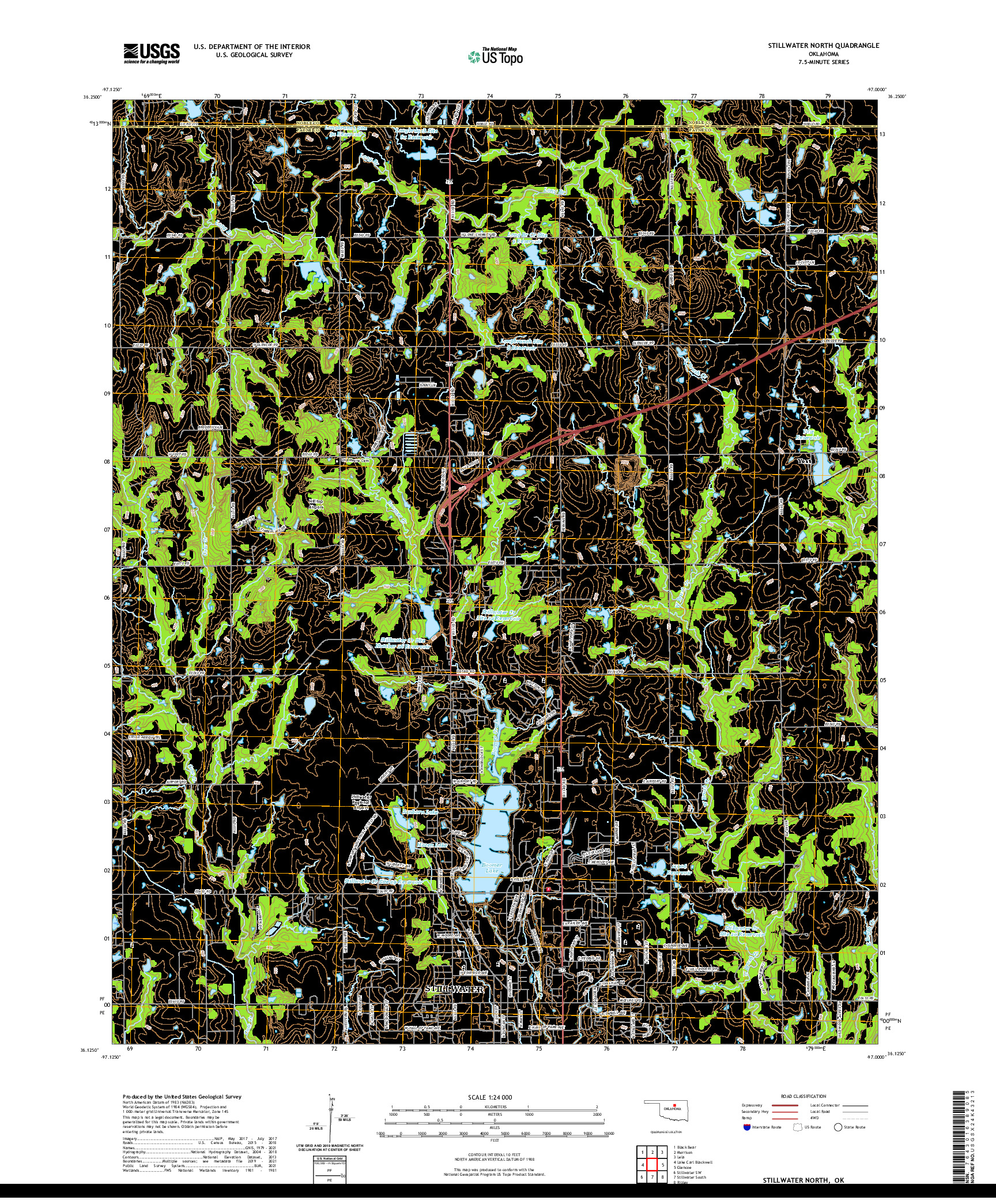 US TOPO 7.5-MINUTE MAP FOR STILLWATER NORTH, OK