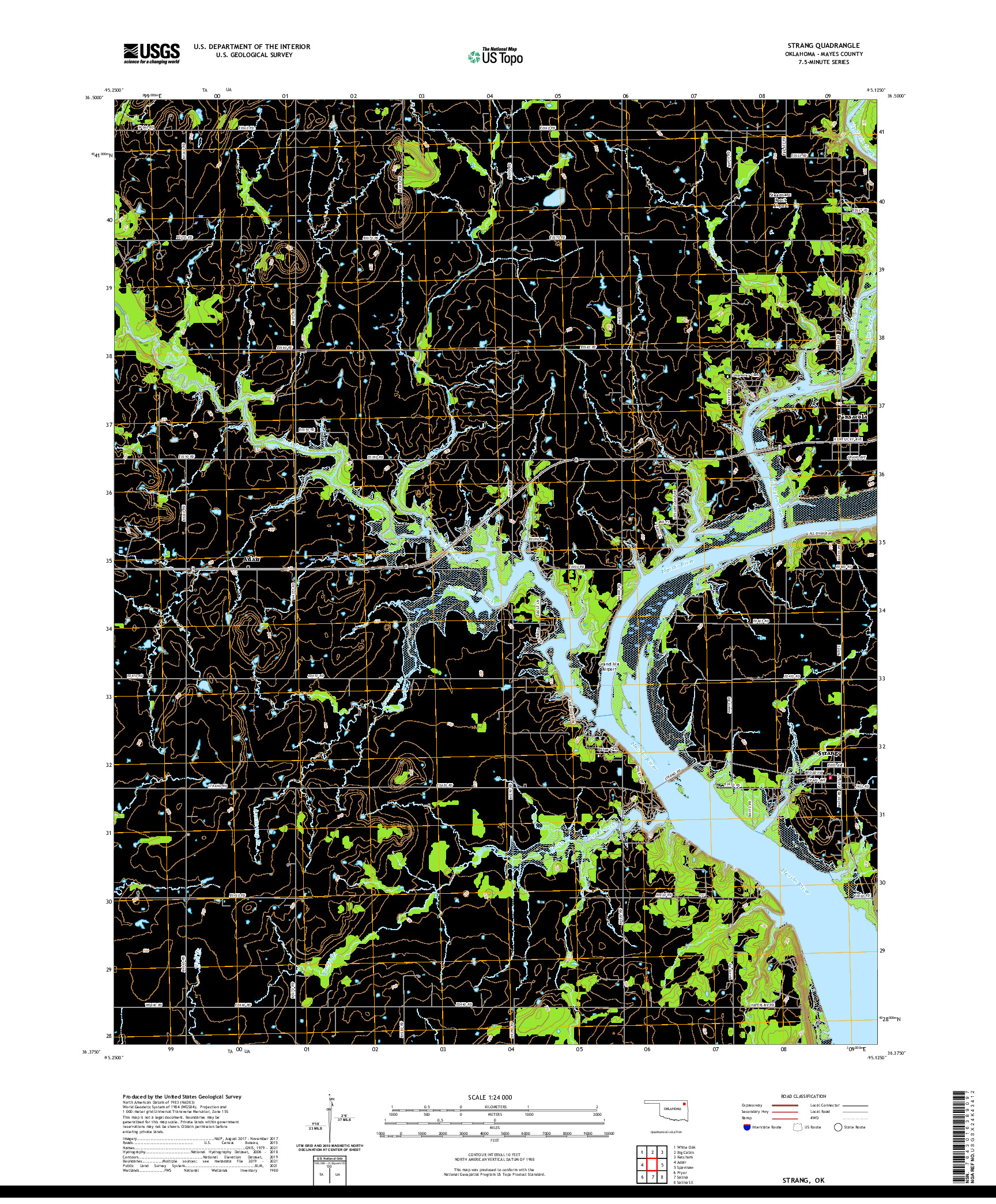 US TOPO 7.5-MINUTE MAP FOR STRANG, OK