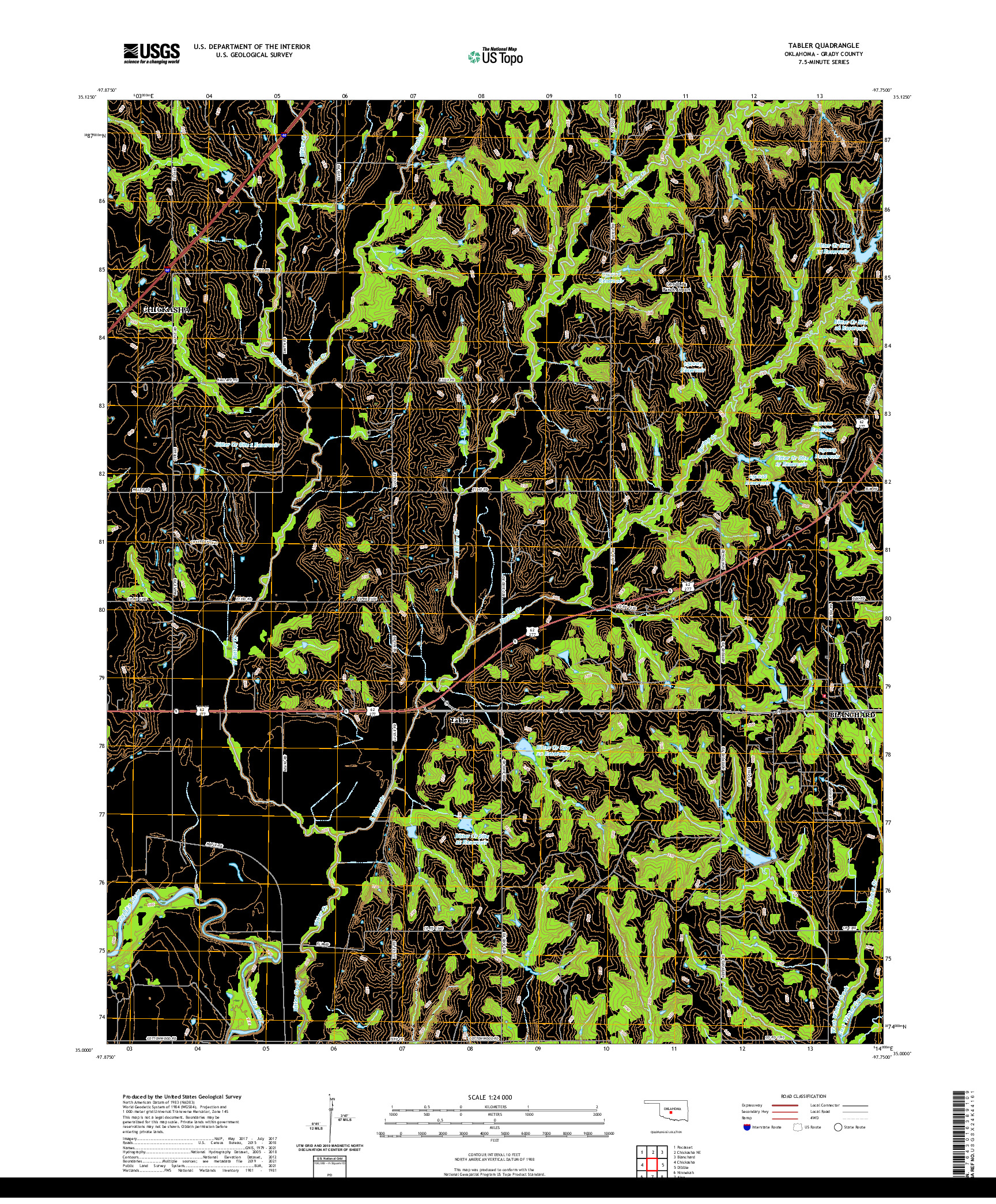 US TOPO 7.5-MINUTE MAP FOR TABLER, OK