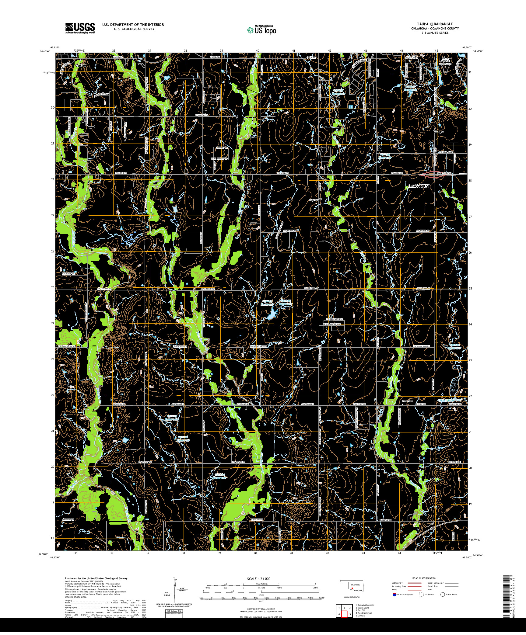 US TOPO 7.5-MINUTE MAP FOR TAUPA, OK