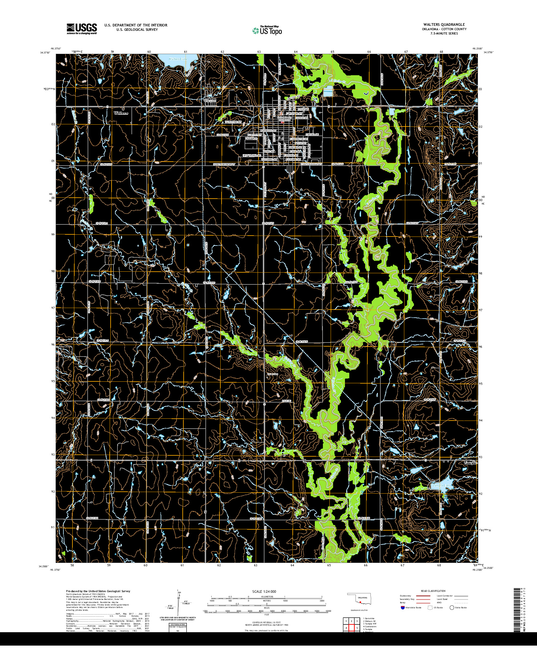 US TOPO 7.5-MINUTE MAP FOR WALTERS, OK