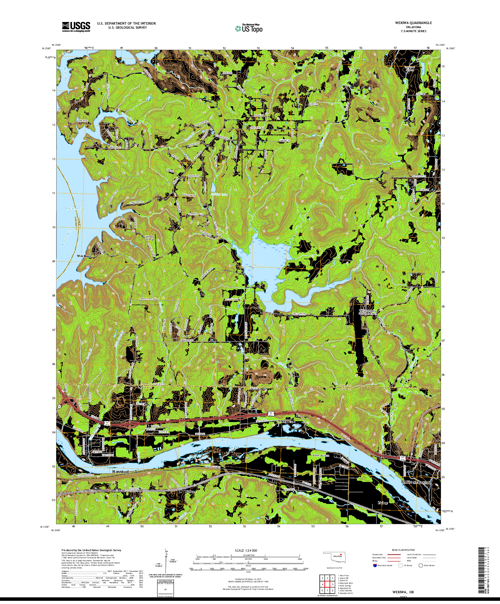 US TOPO 7.5-MINUTE MAP FOR WEKIWA, OK