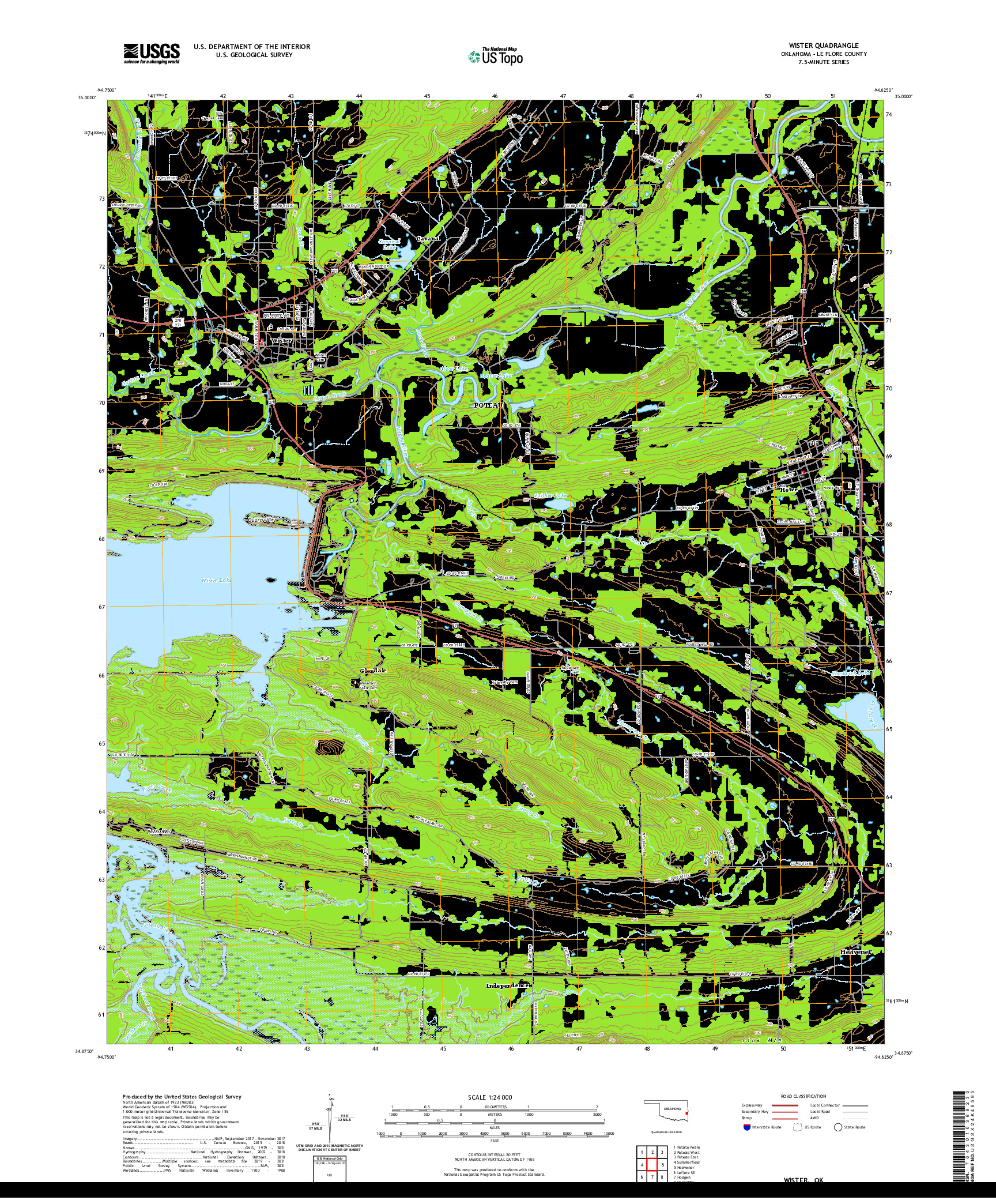 US TOPO 7.5-MINUTE MAP FOR WISTER, OK