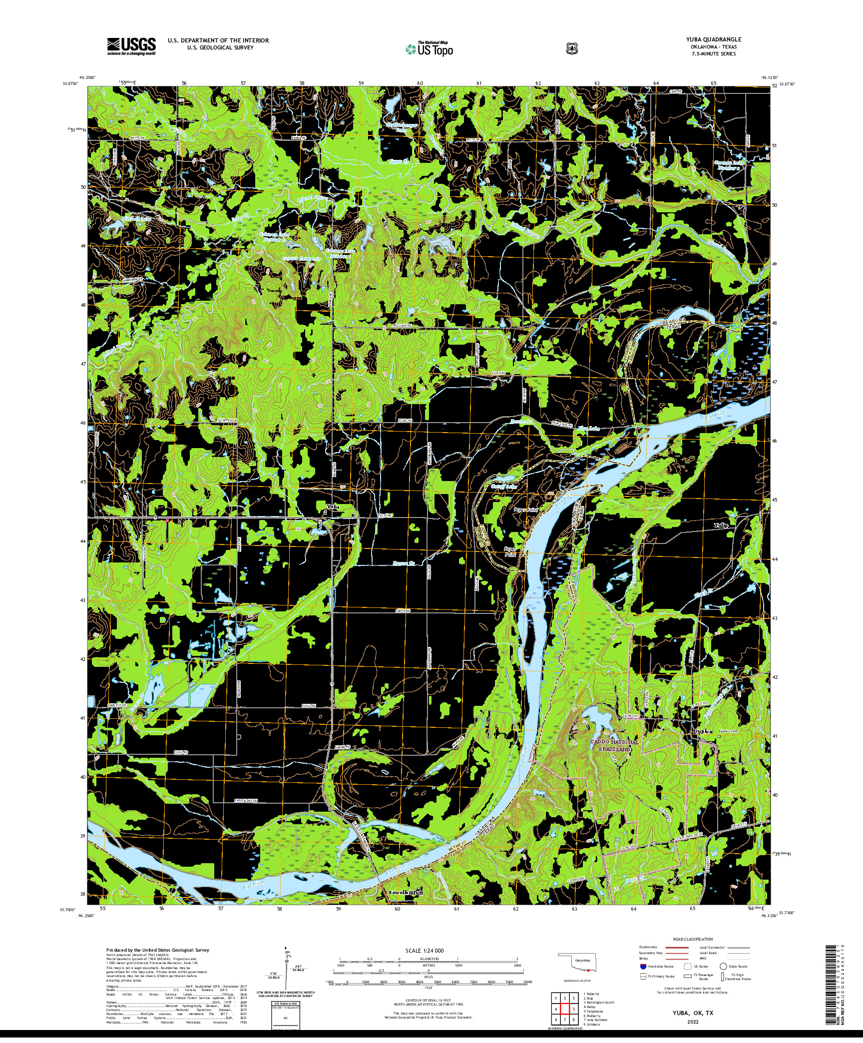 US TOPO 7.5-MINUTE MAP FOR YUBA, OK,TX