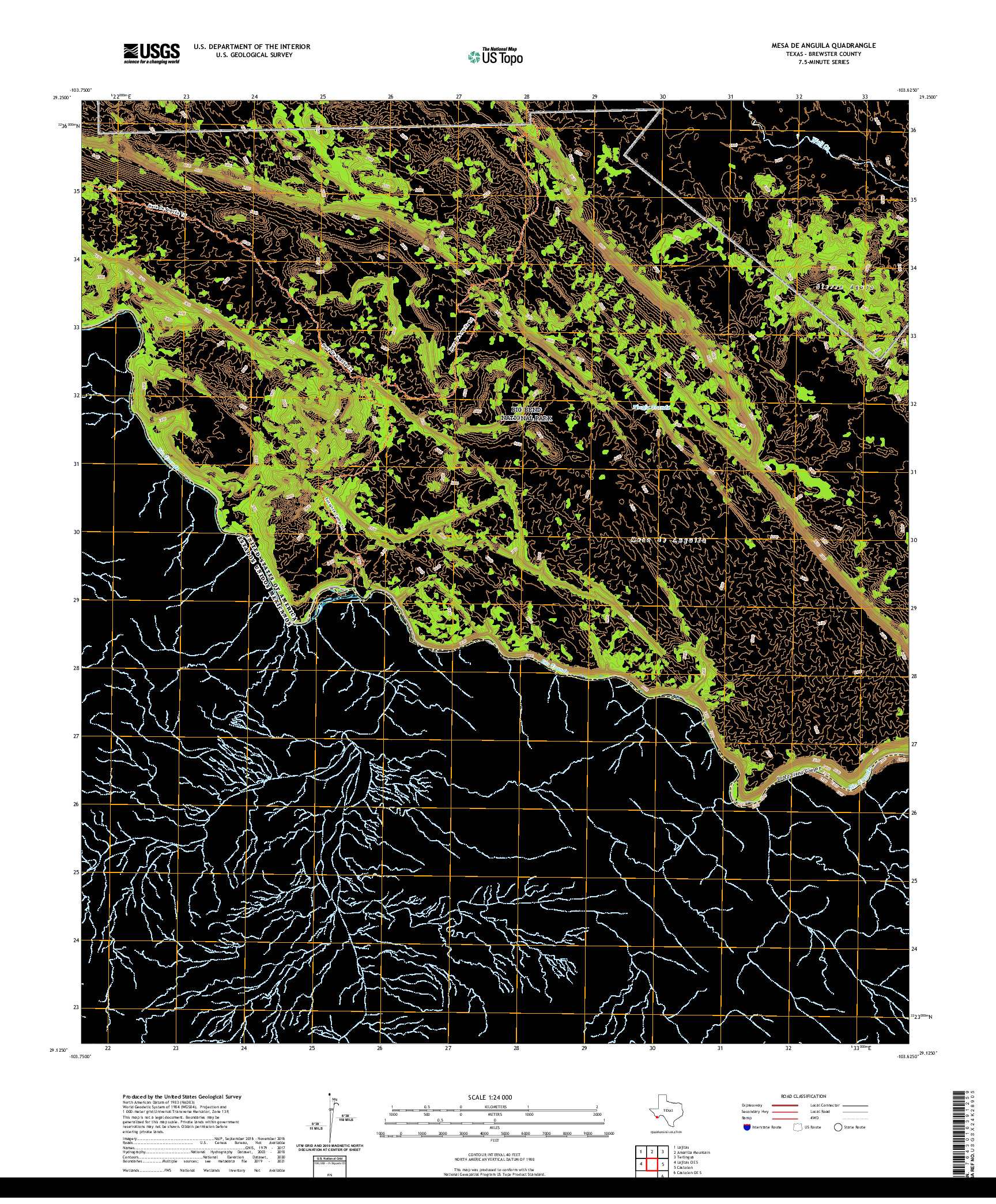 US TOPO 7.5-MINUTE MAP FOR MESA DE ANGUILA, TX,CHH