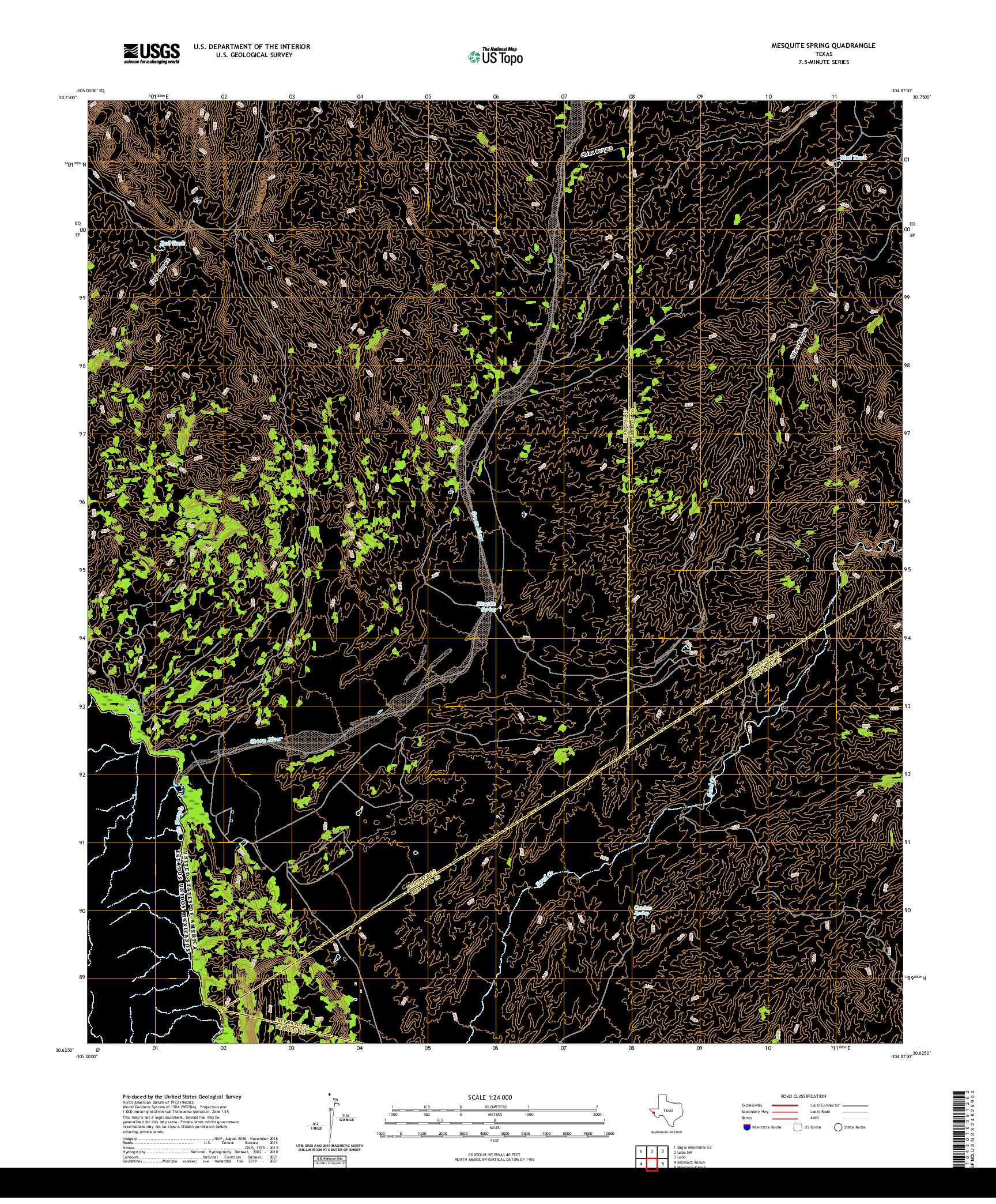 US TOPO 7.5-MINUTE MAP FOR MESQUITE SPRING, TX,CHH