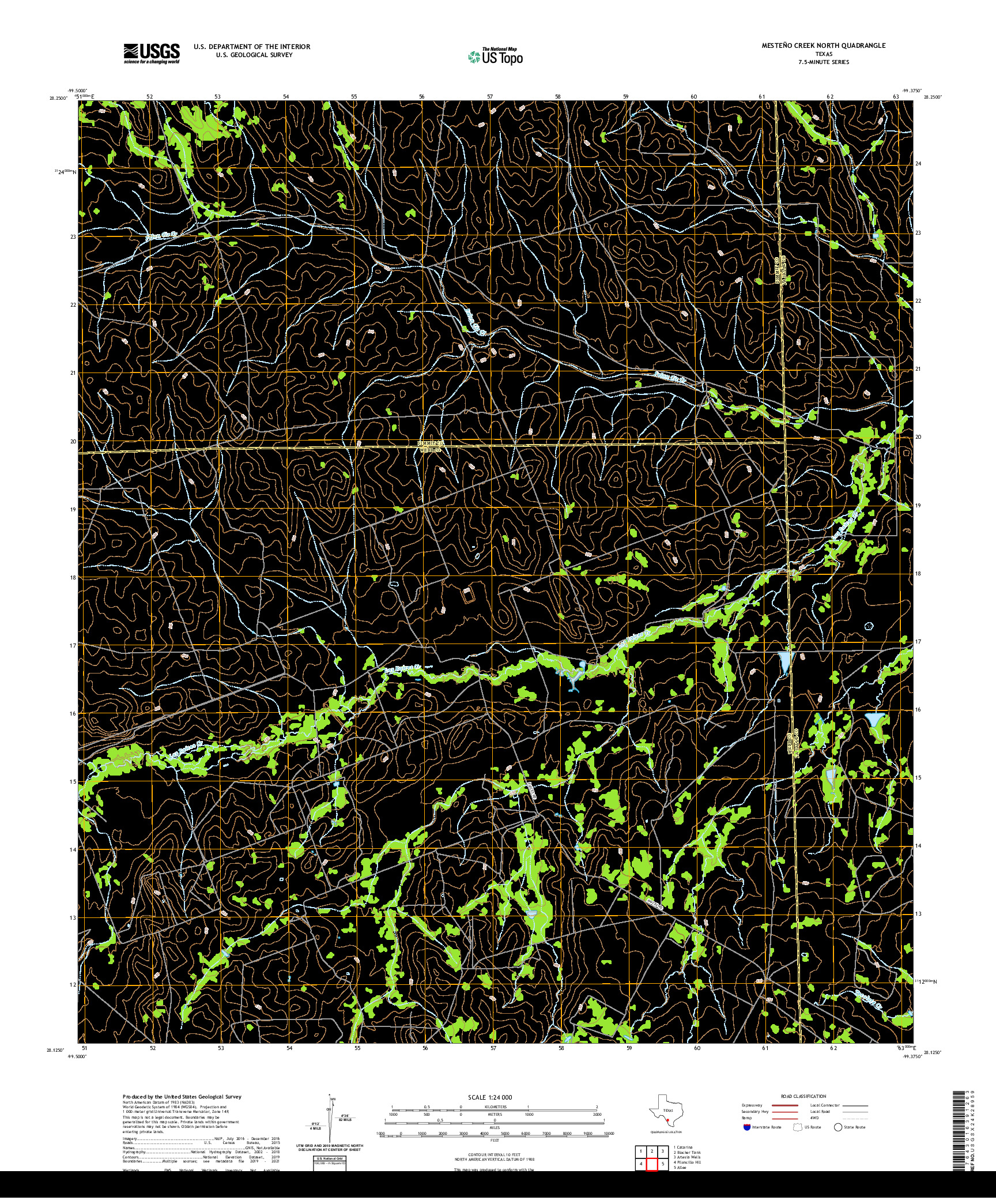 US TOPO 7.5-MINUTE MAP FOR MESTENO CREEK NORTH, TX