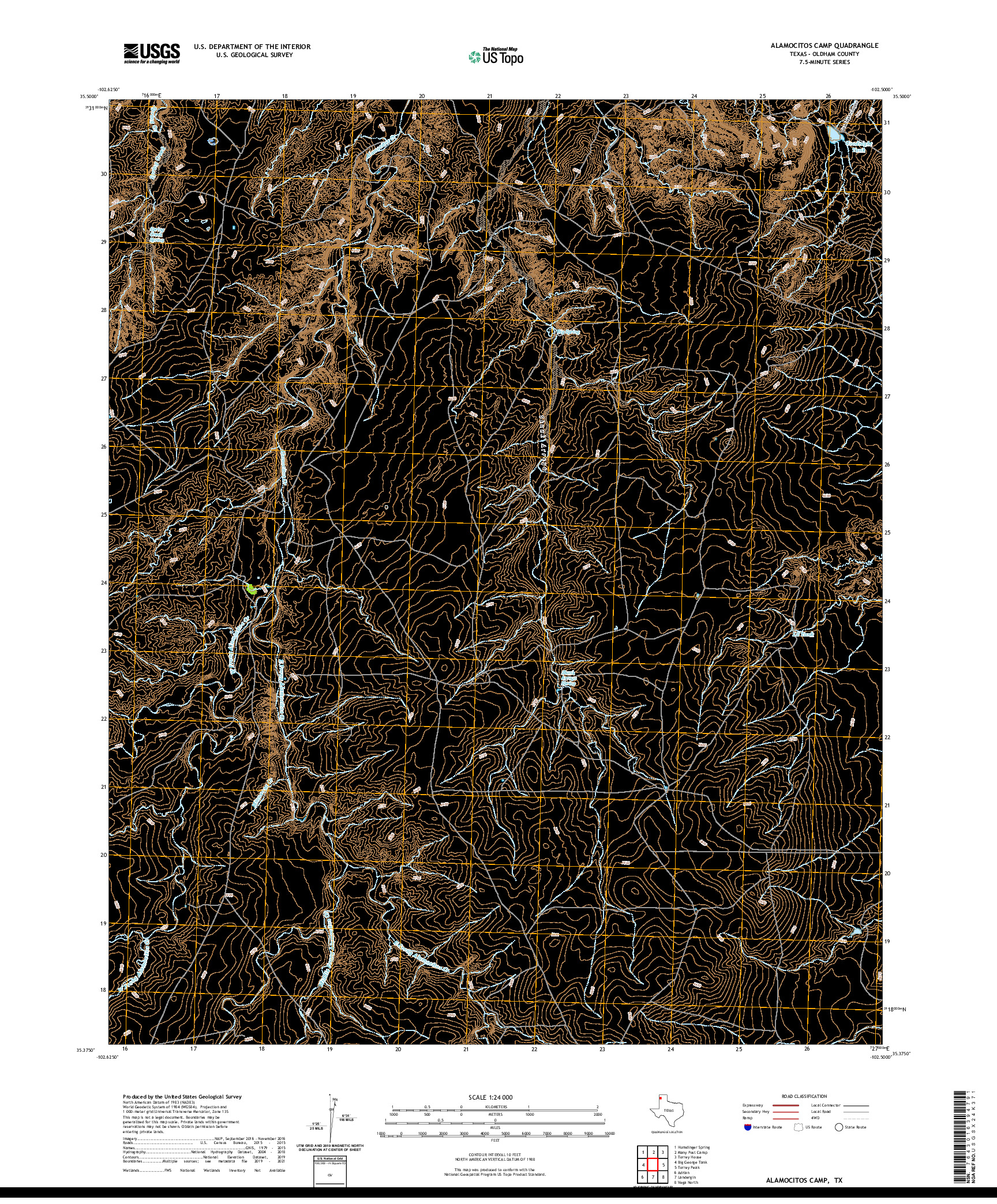 US TOPO 7.5-MINUTE MAP FOR ALAMOCITOS CAMP, TX