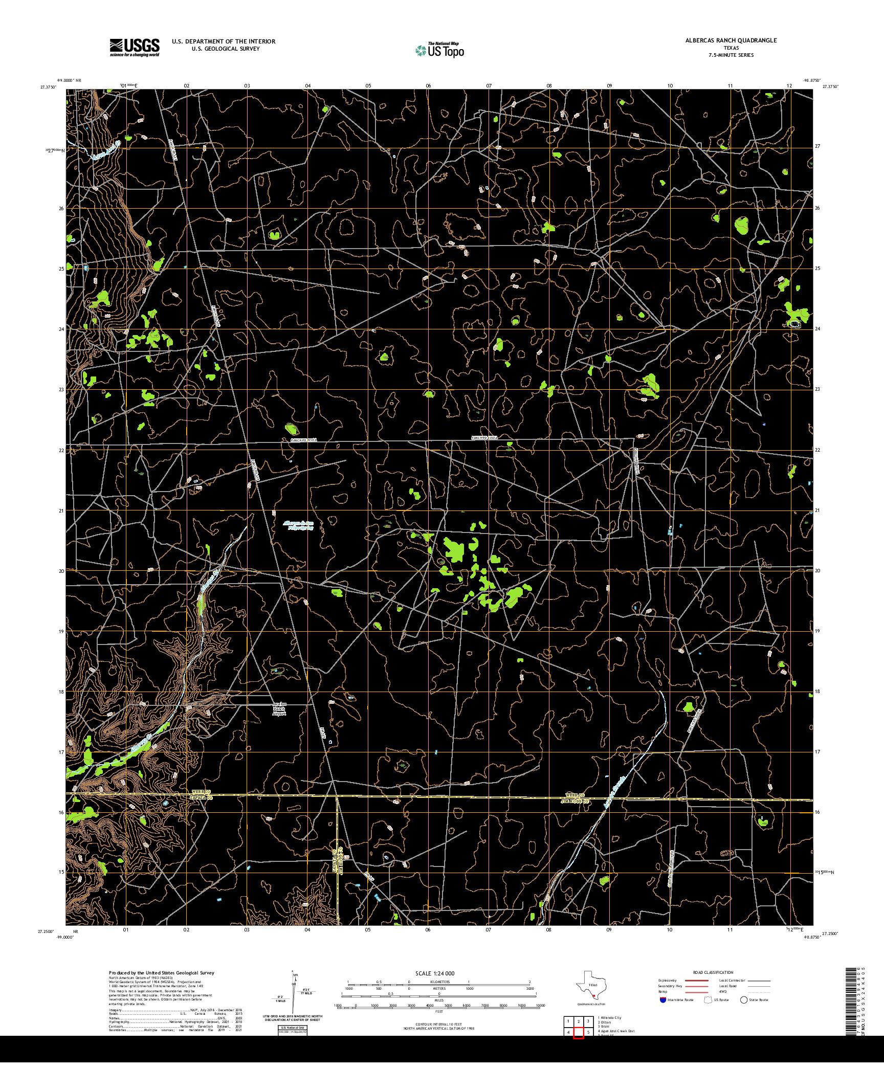 US TOPO 7.5-MINUTE MAP FOR ALBERCAS RANCH, TX