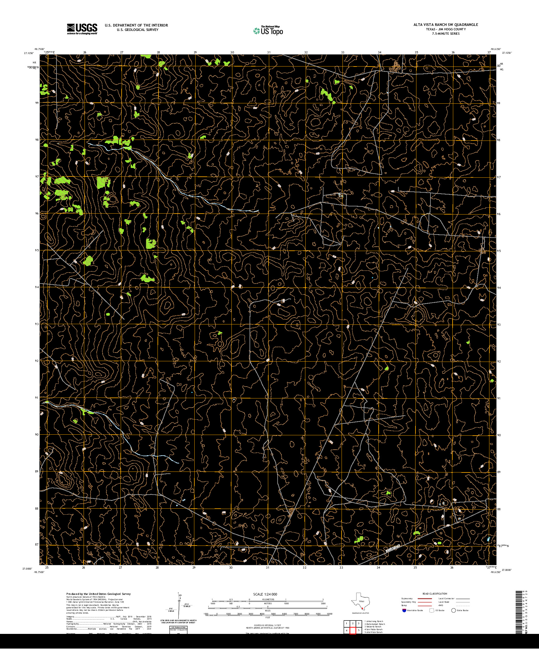 US TOPO 7.5-MINUTE MAP FOR ALTA VISTA RANCH SW, TX