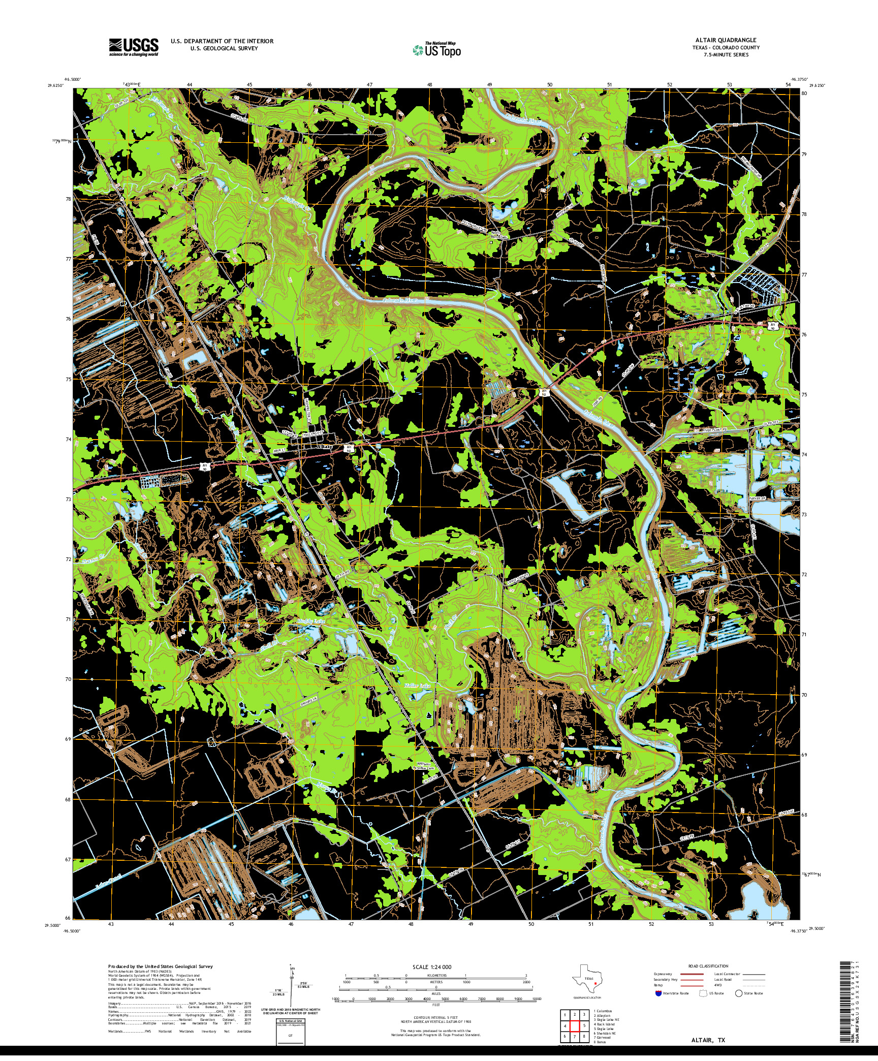 US TOPO 7.5-MINUTE MAP FOR ALTAIR, TX