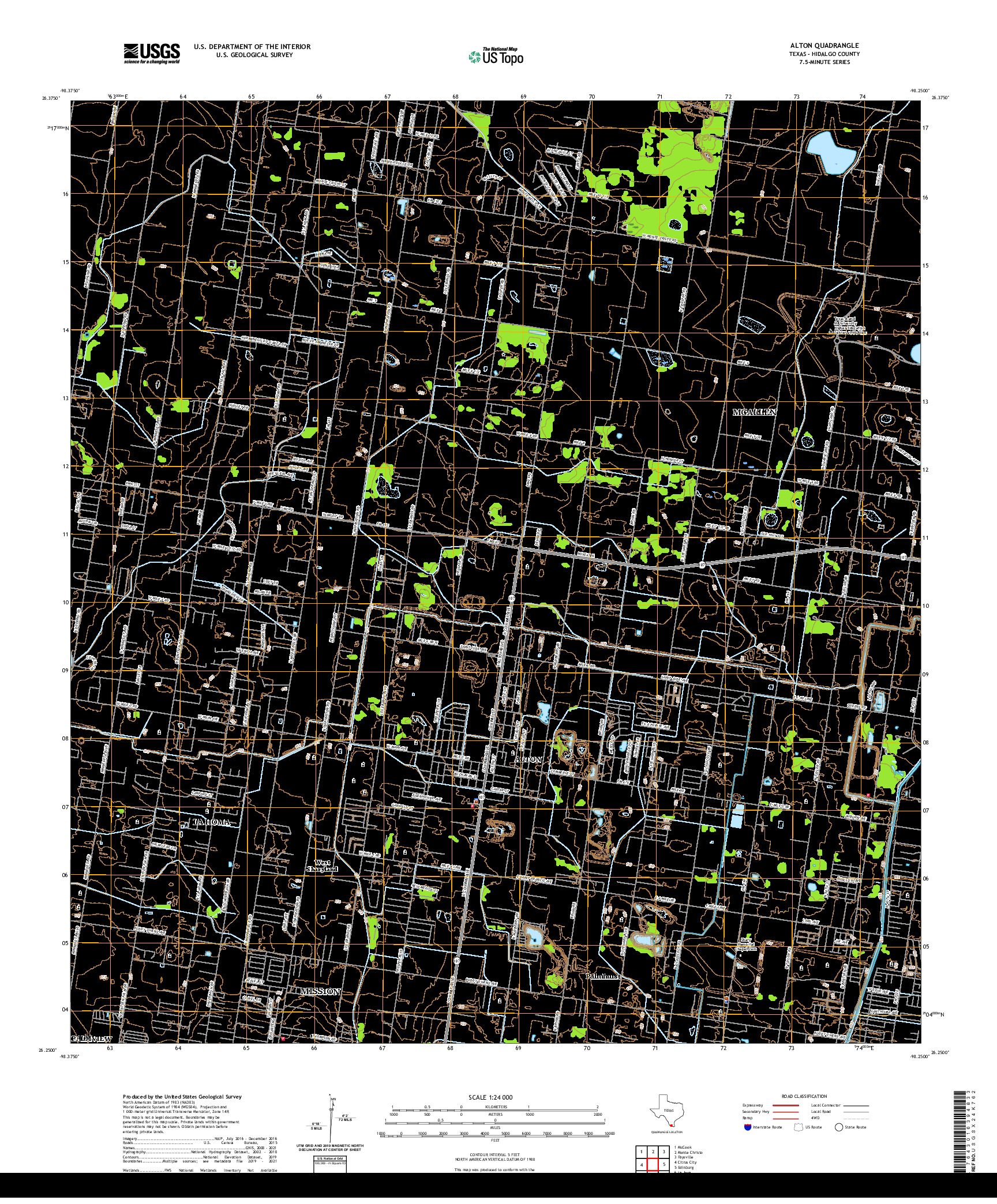 US TOPO 7.5-MINUTE MAP FOR ALTON, TX