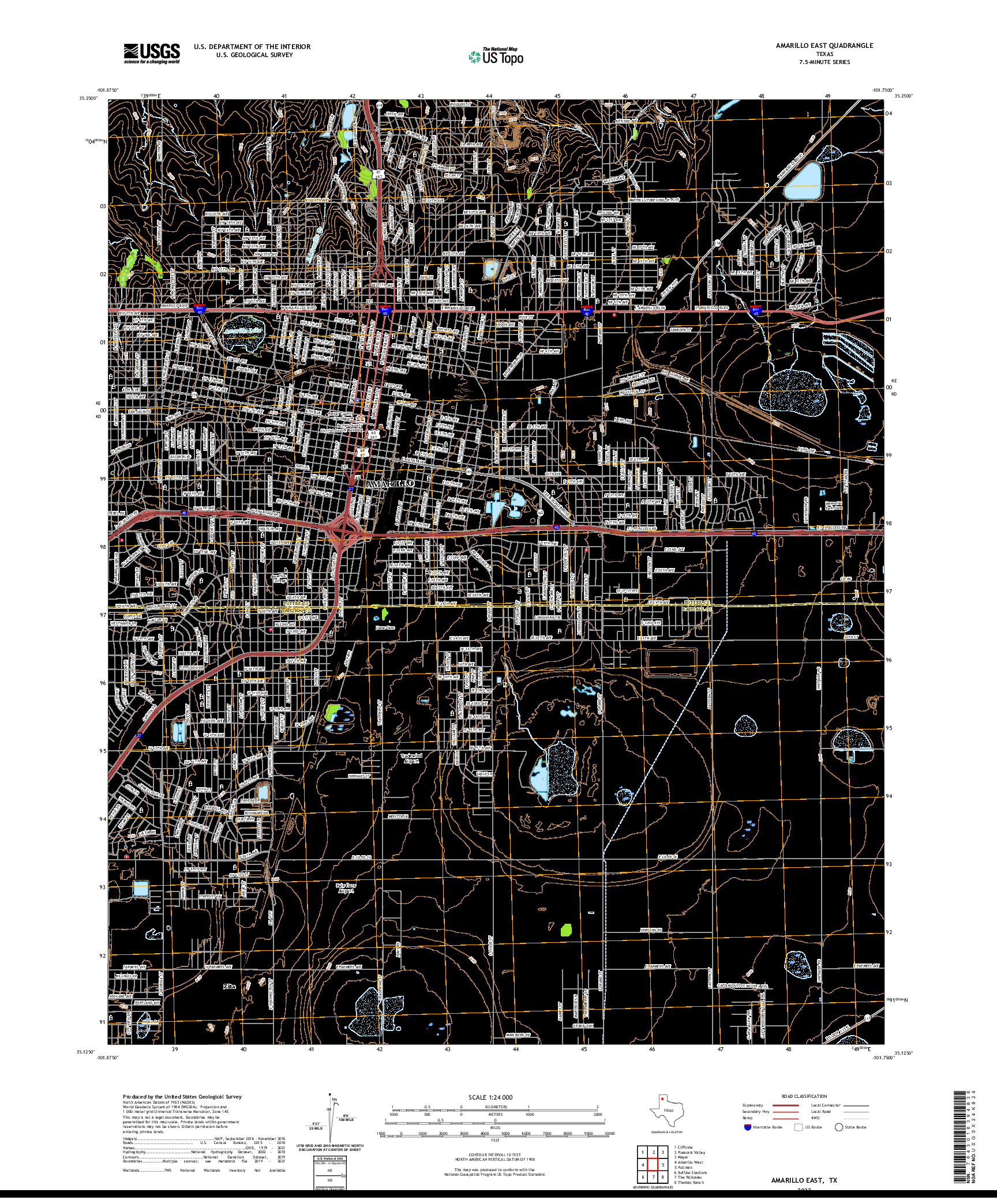 US TOPO 7.5-MINUTE MAP FOR AMARILLO EAST, TX