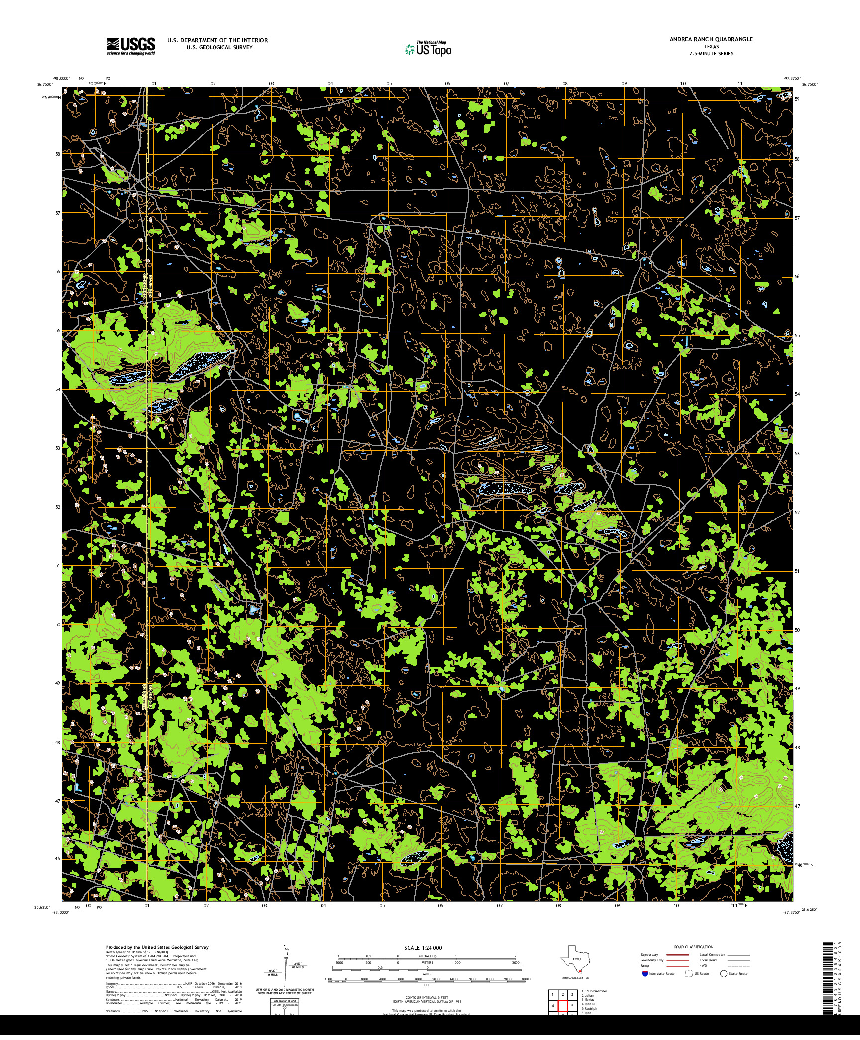 US TOPO 7.5-MINUTE MAP FOR ANDREA RANCH, TX