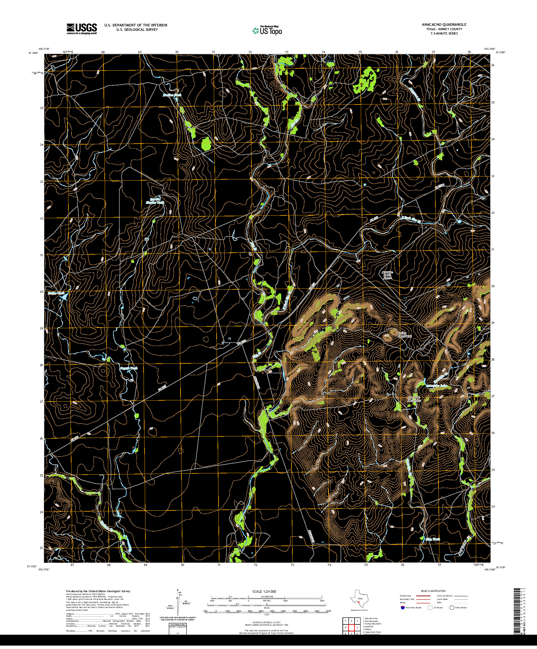 US TOPO 7.5-MINUTE MAP FOR ANACACHO, TX