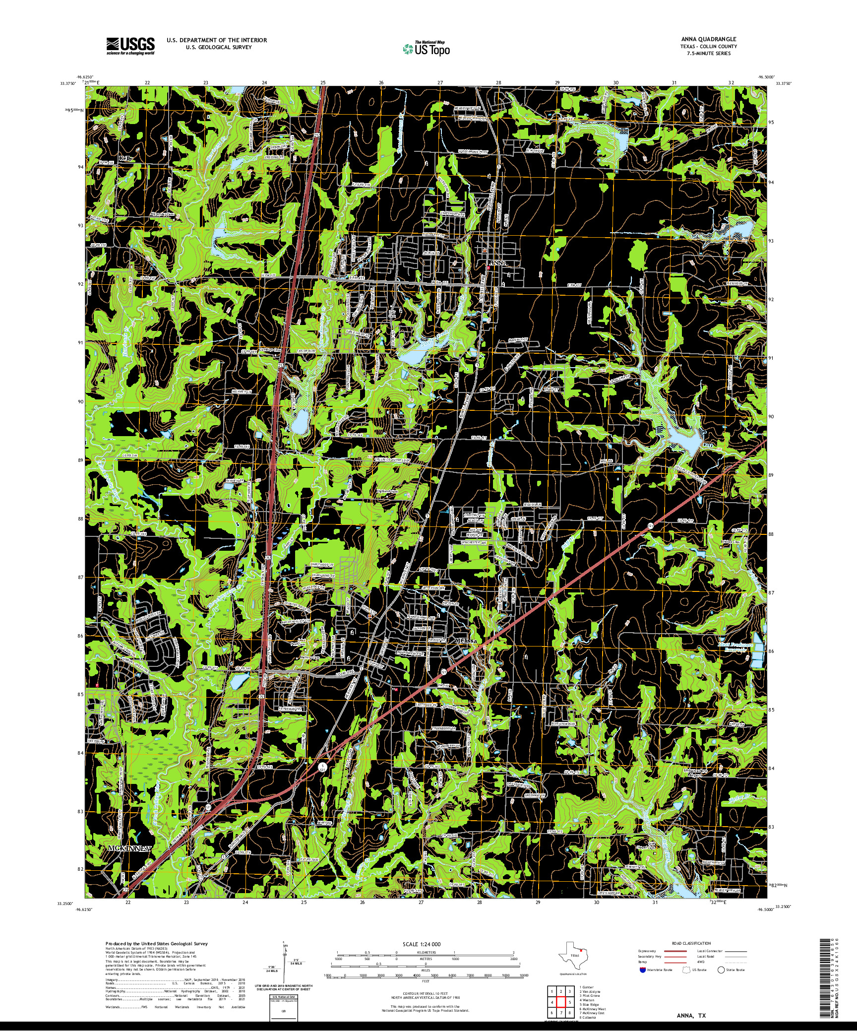 US TOPO 7.5-MINUTE MAP FOR ANNA, TX