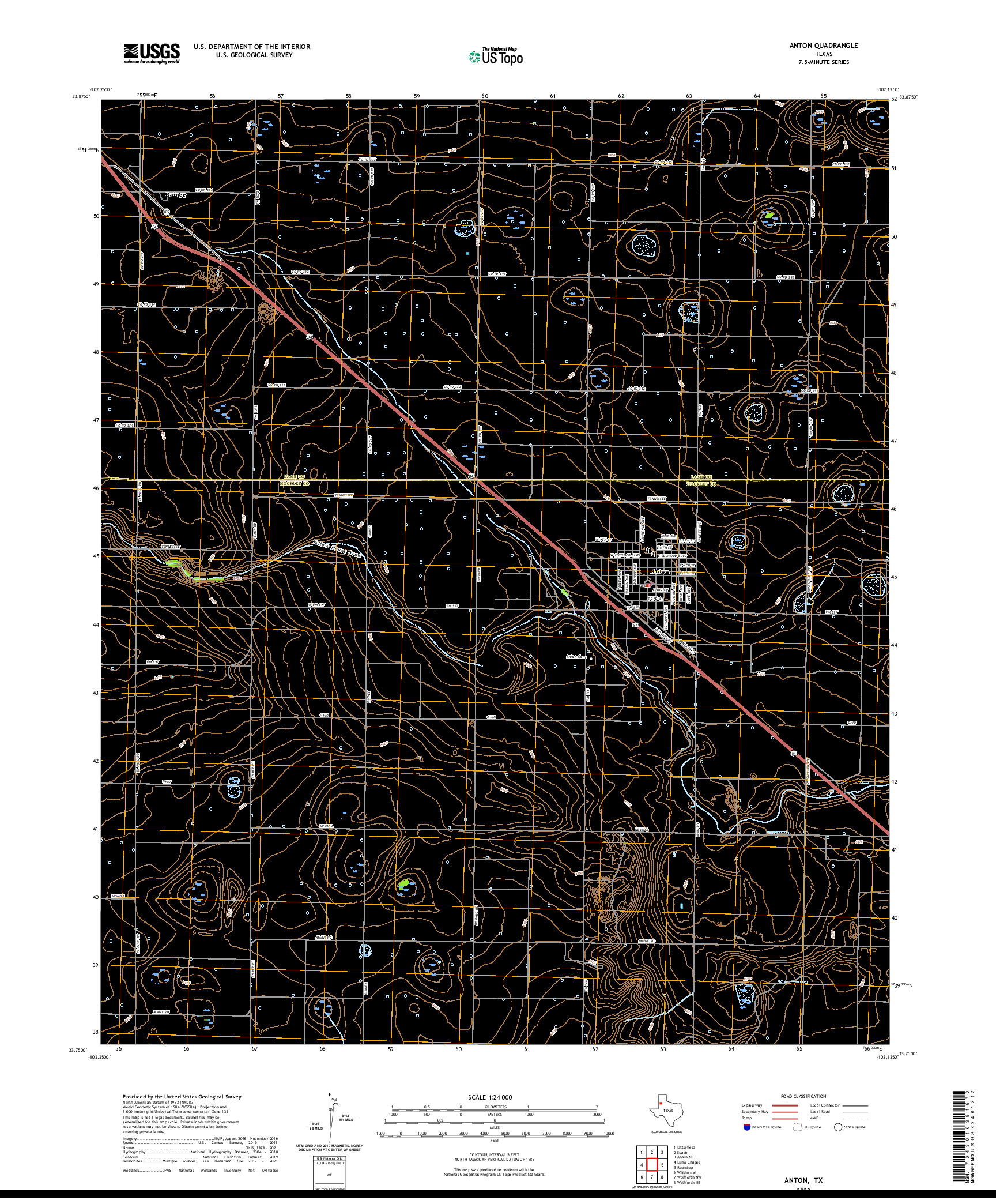 US TOPO 7.5-MINUTE MAP FOR ANTON, TX