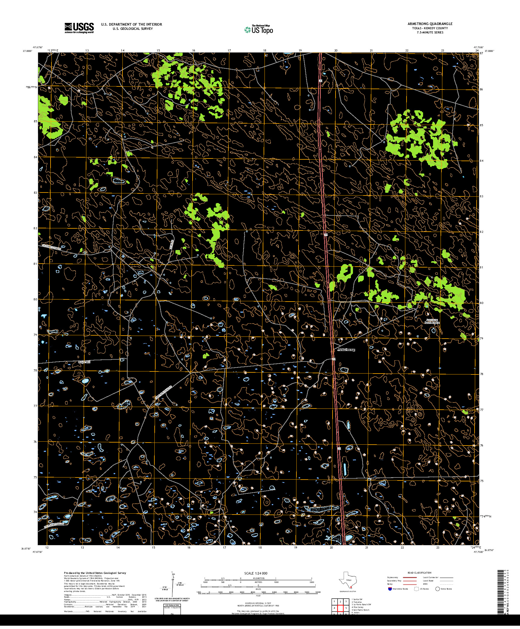 US TOPO 7.5-MINUTE MAP FOR ARMSTRONG, TX