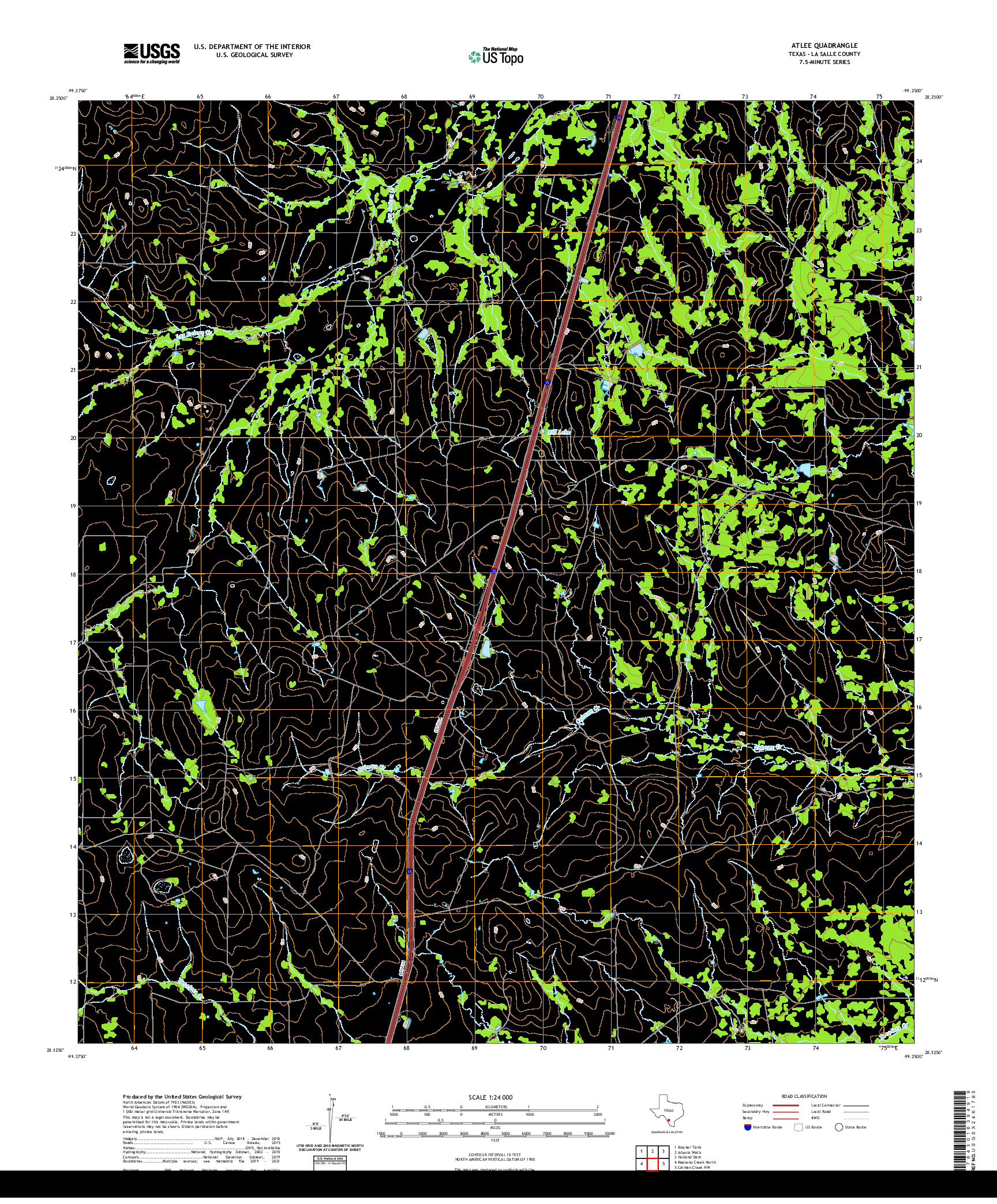 US TOPO 7.5-MINUTE MAP FOR ATLEE, TX