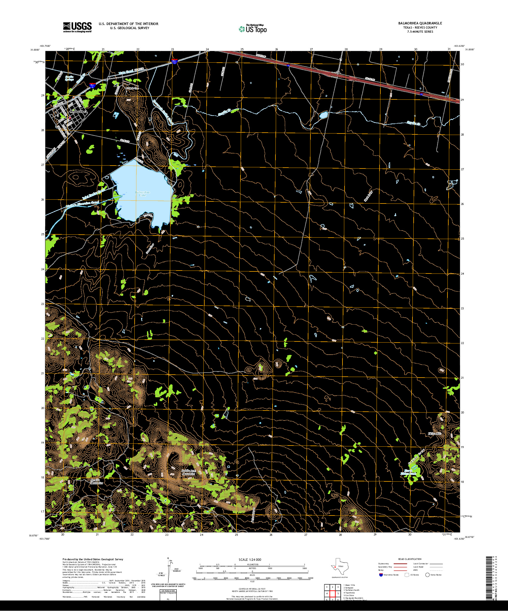 US TOPO 7.5-MINUTE MAP FOR BALMORHEA, TX