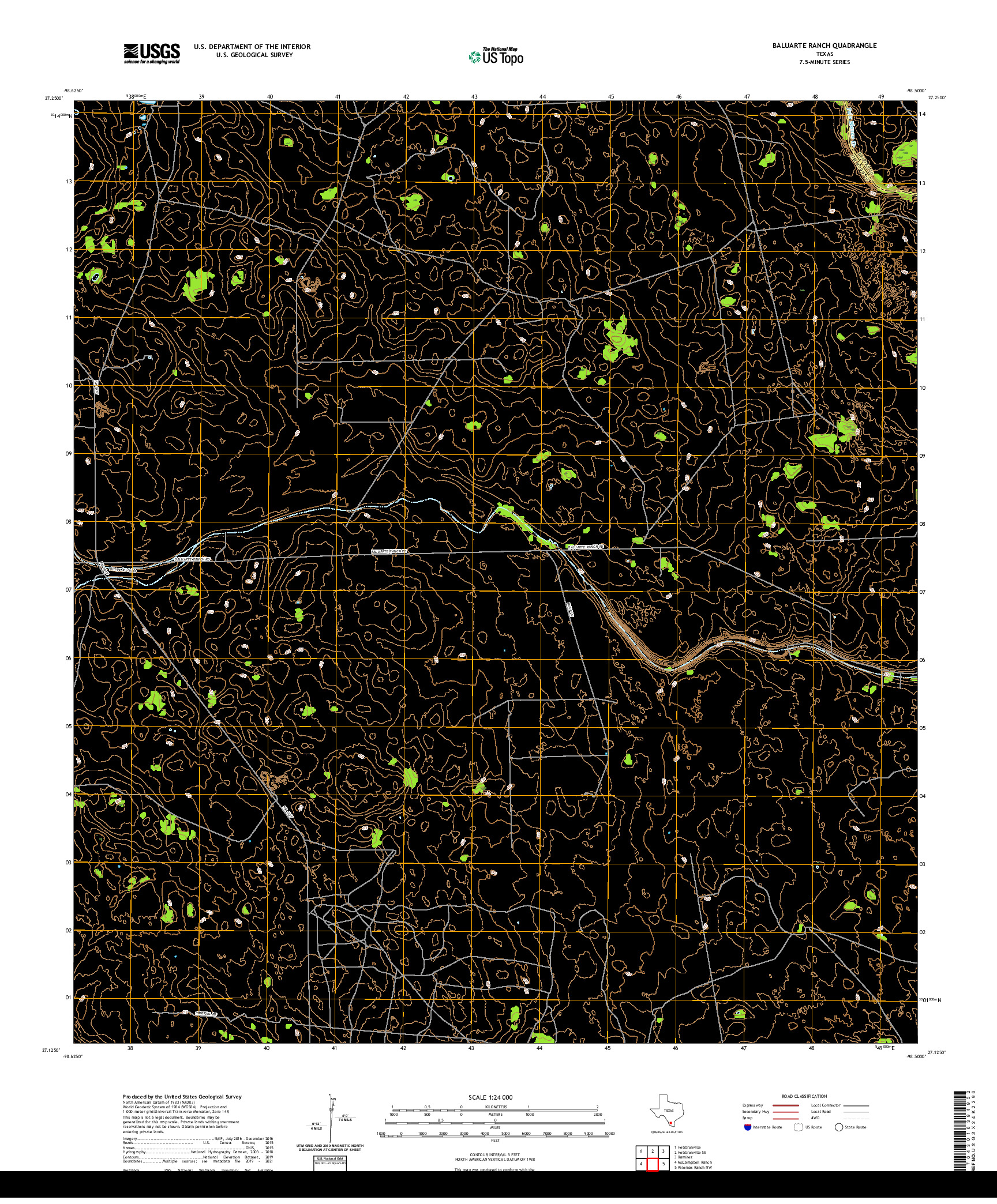 US TOPO 7.5-MINUTE MAP FOR BALUARTE RANCH, TX