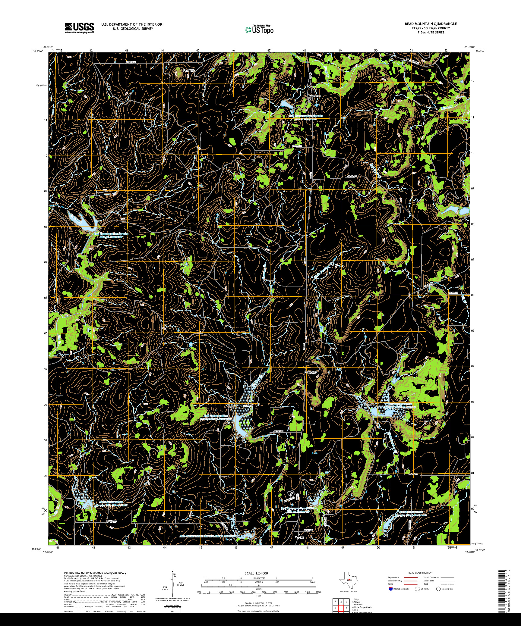 US TOPO 7.5-MINUTE MAP FOR BEAD MOUNTAIN, TX