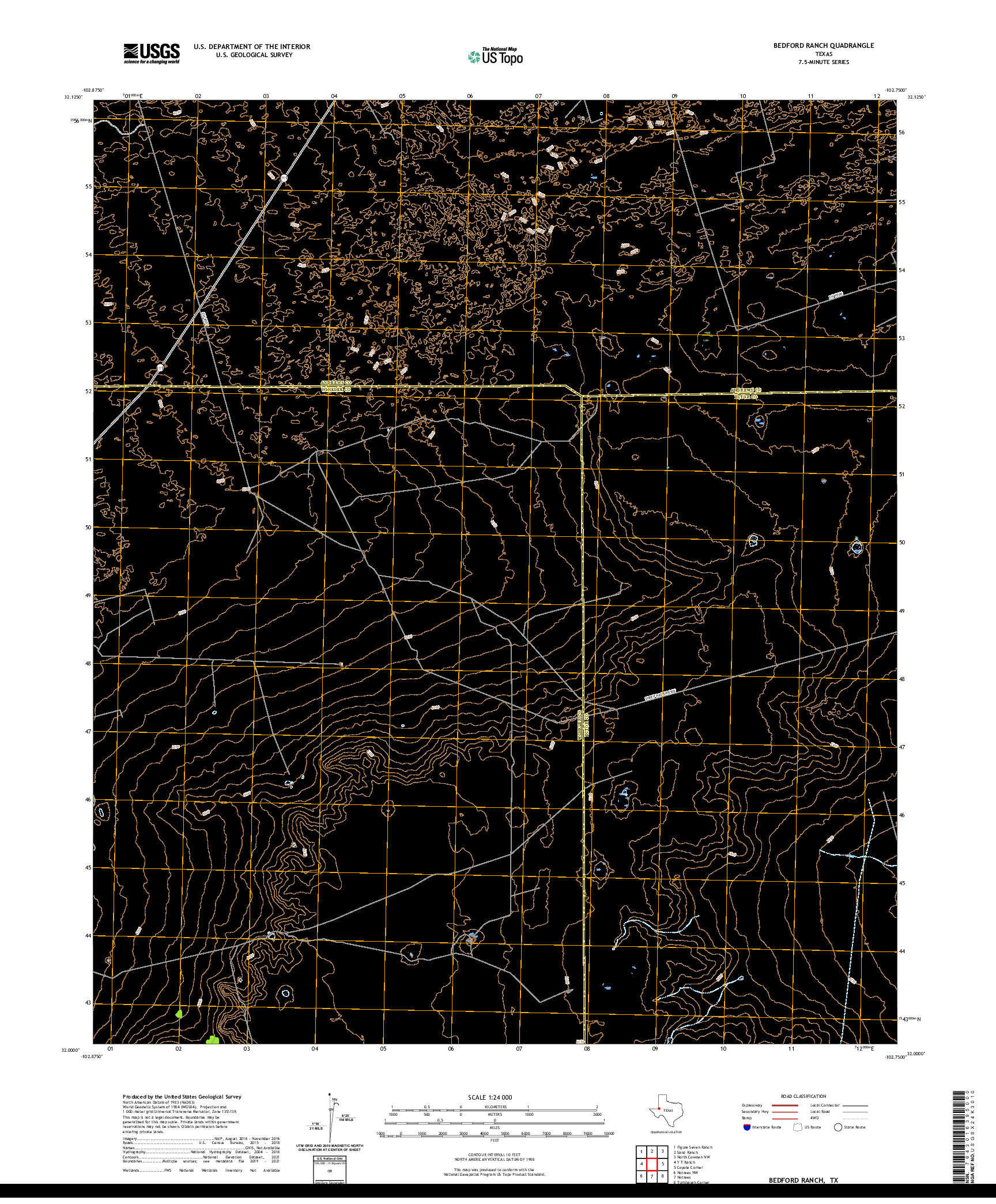 US TOPO 7.5-MINUTE MAP FOR BEDFORD RANCH, TX